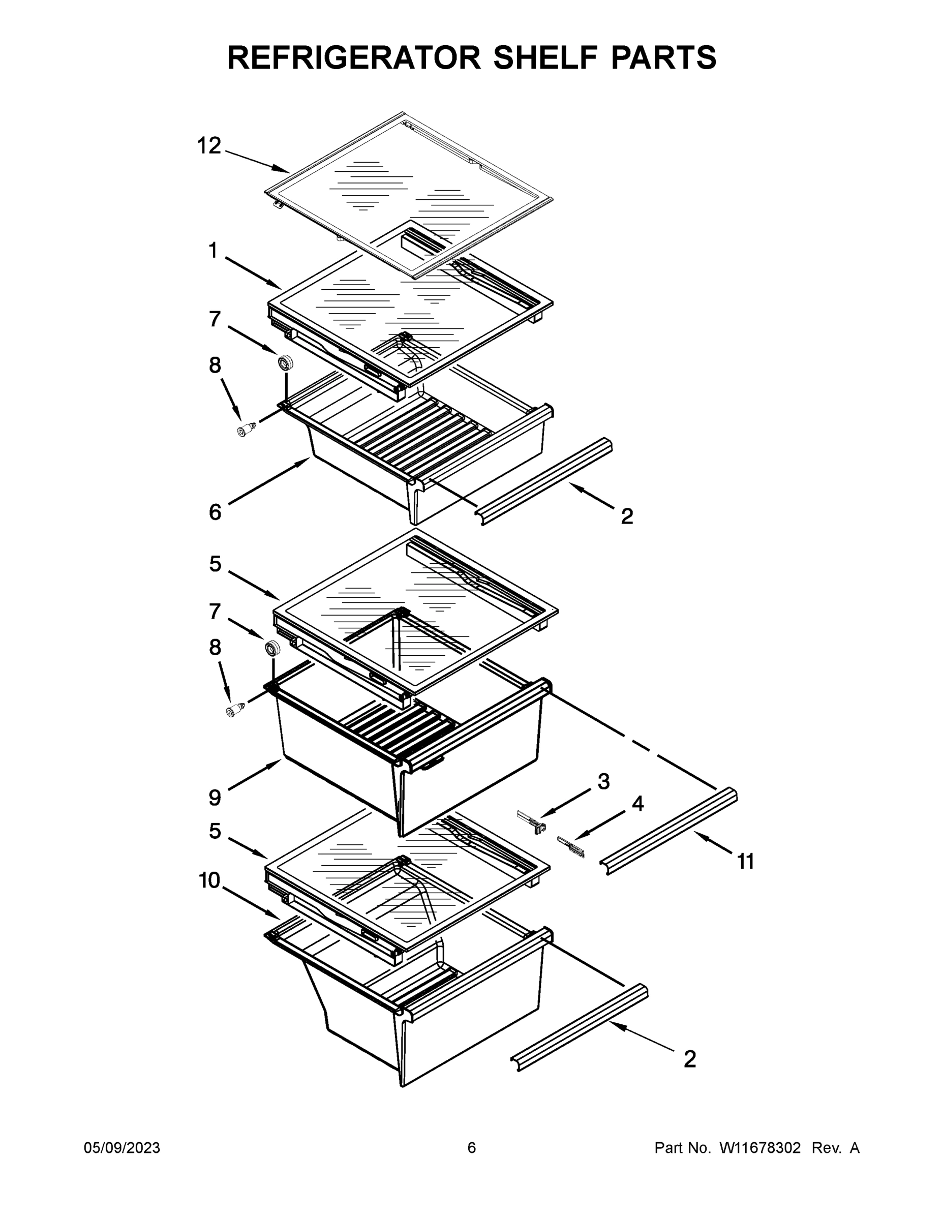 04 - REFRIGERATOR SHELF PARTS