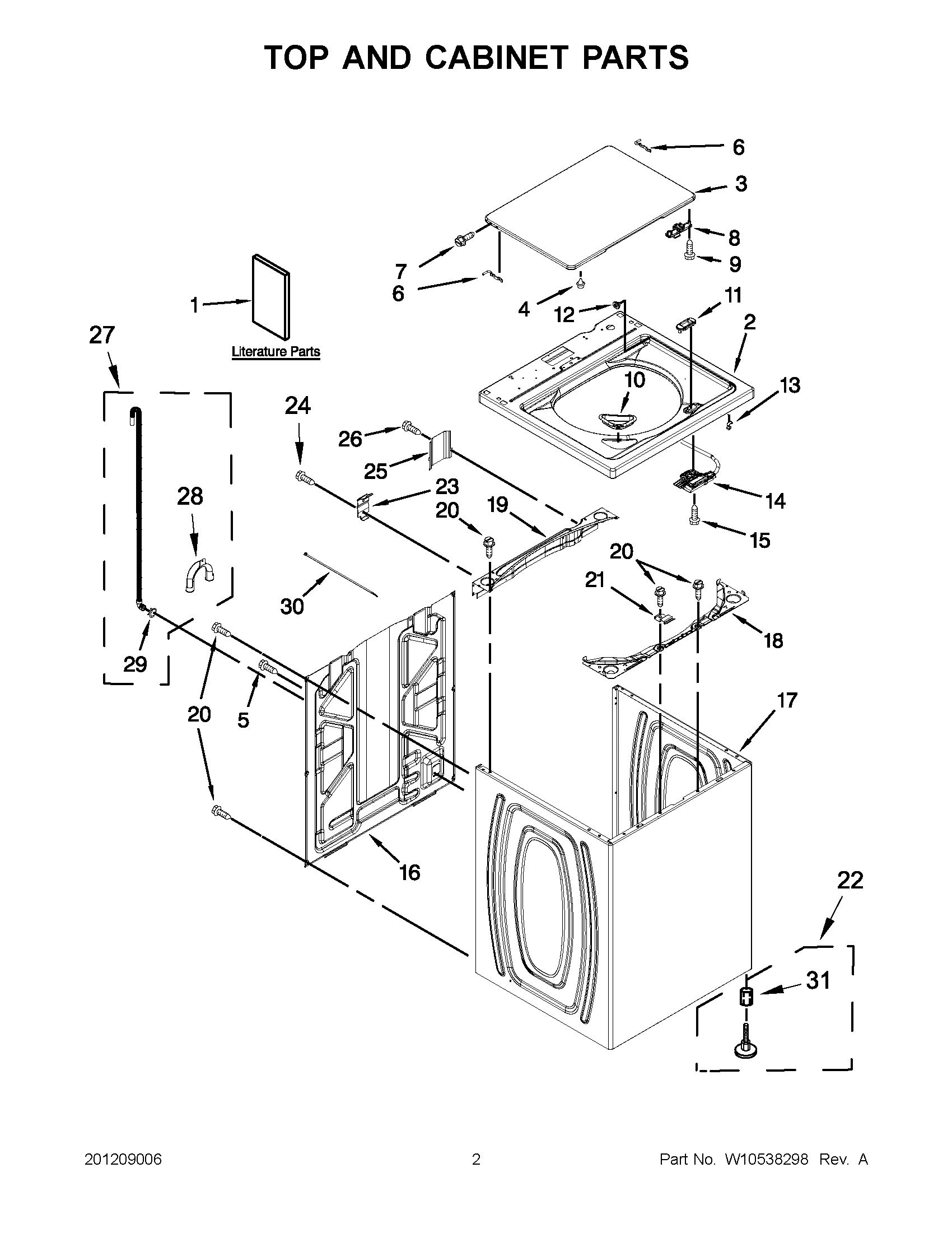 01 - TOP AND CABINET PARTS