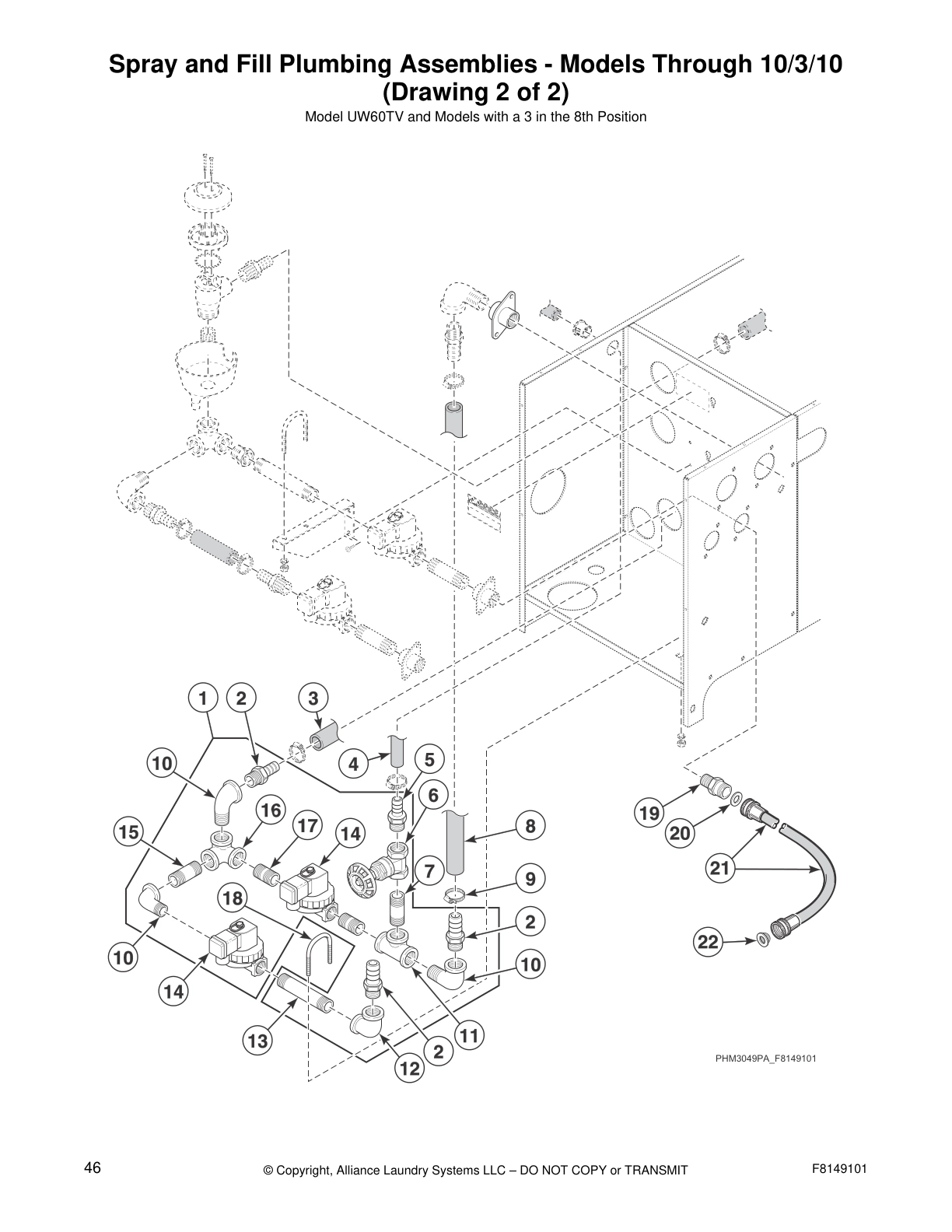Spray and Fill Plumbing Assemblies - Models Through 10/3/10
(Drawing 2 of 2)