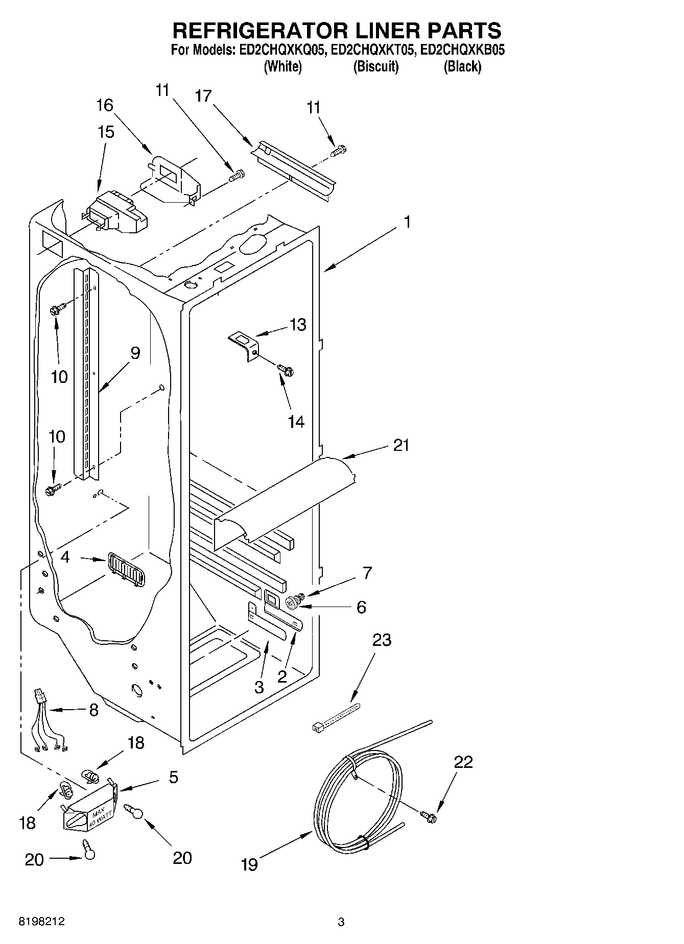 02 - REFRIGERATOR LINER PARTS