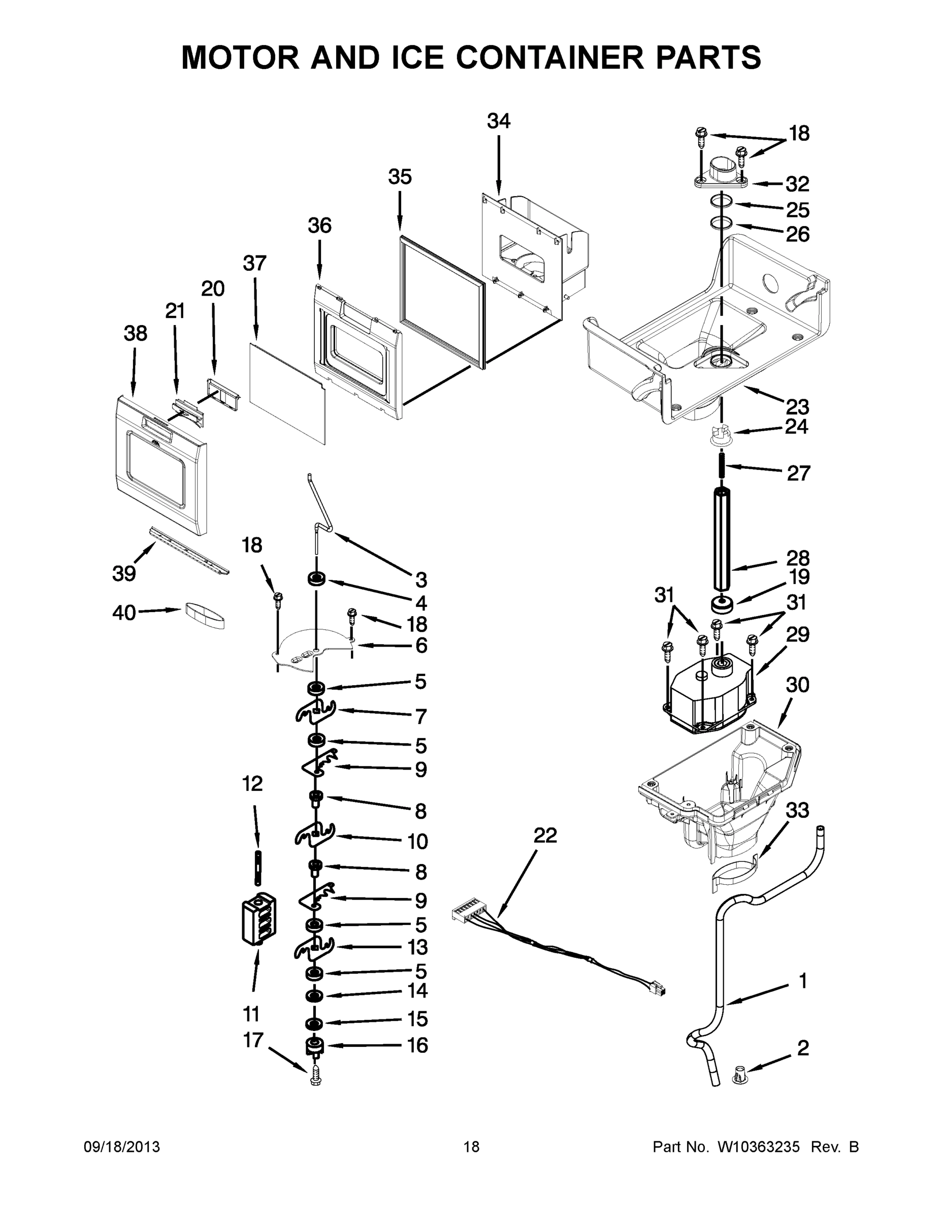 10 - MOTOR AND ICE CONTAINER PARTS