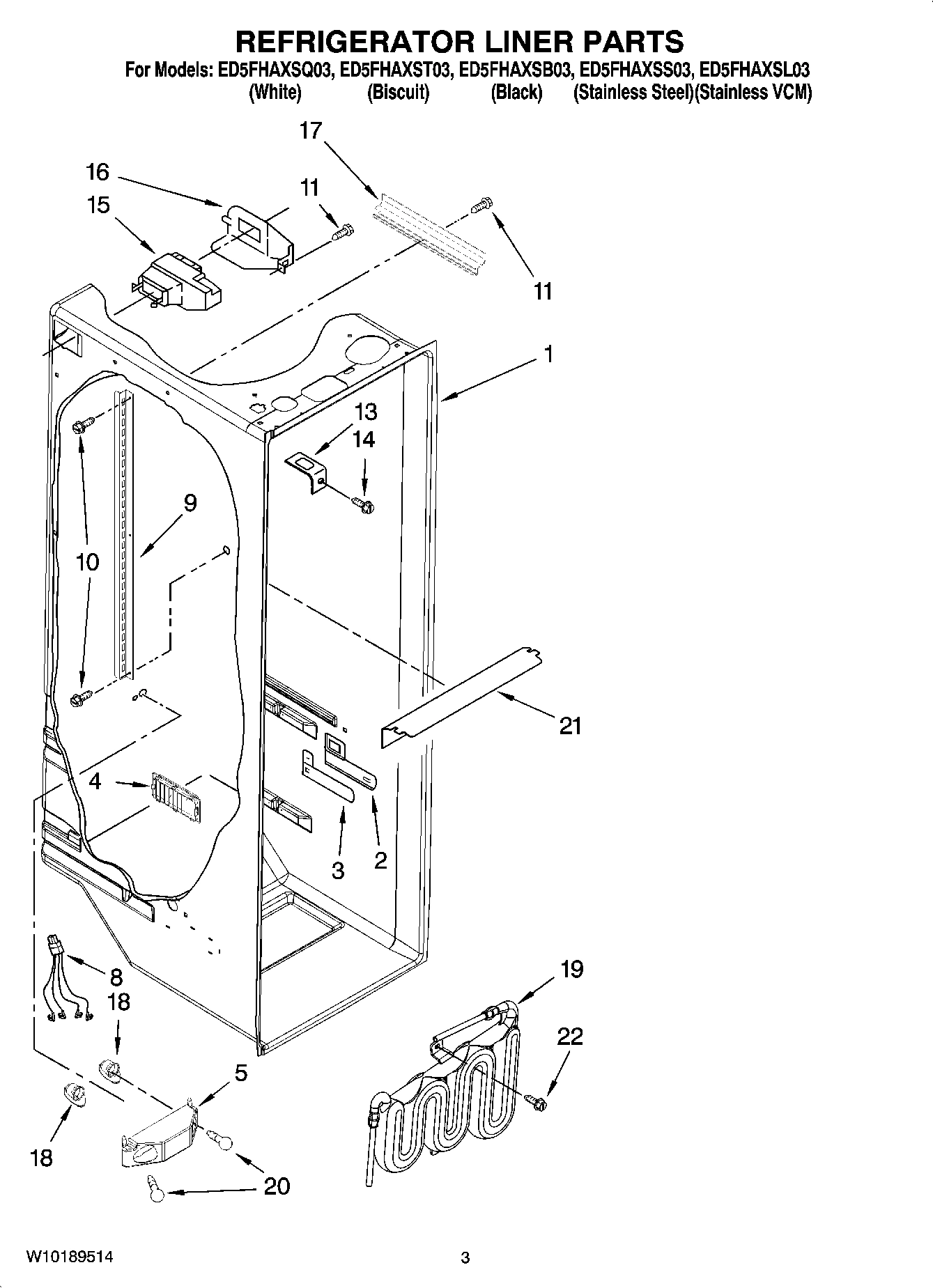 02 - REFRIGERATOR LINER PARTS