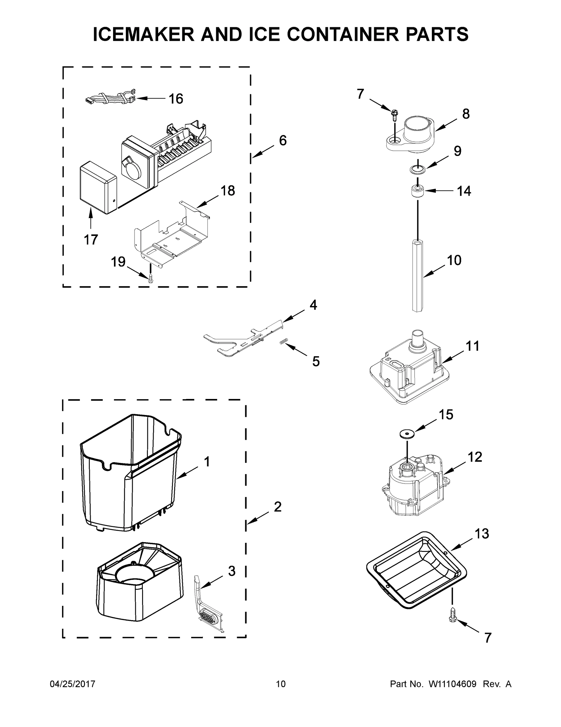 06 - ICEMAKER AND ICE CONTAINER PARTS