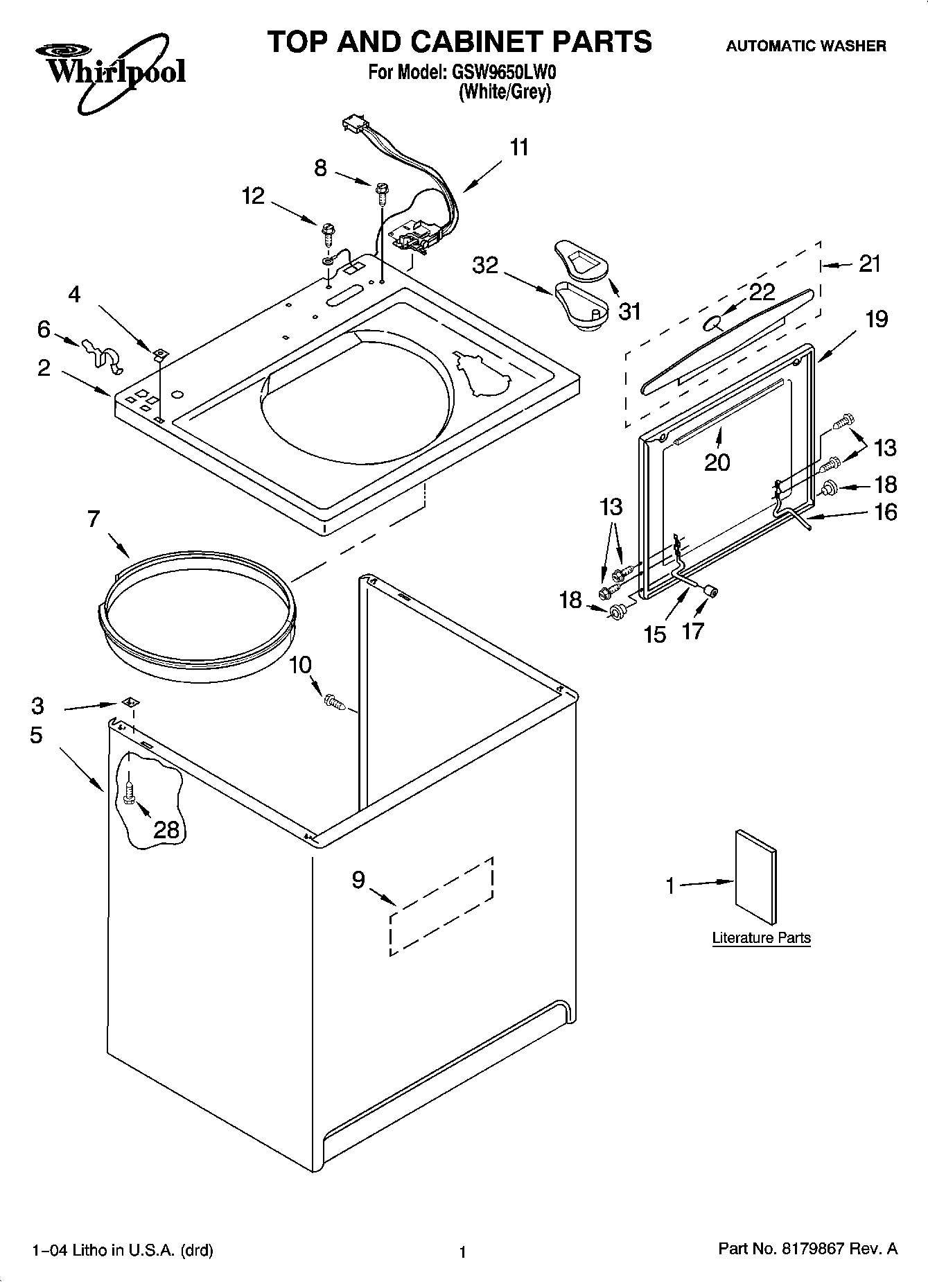 01 - TOP AND CABINET PARTS
