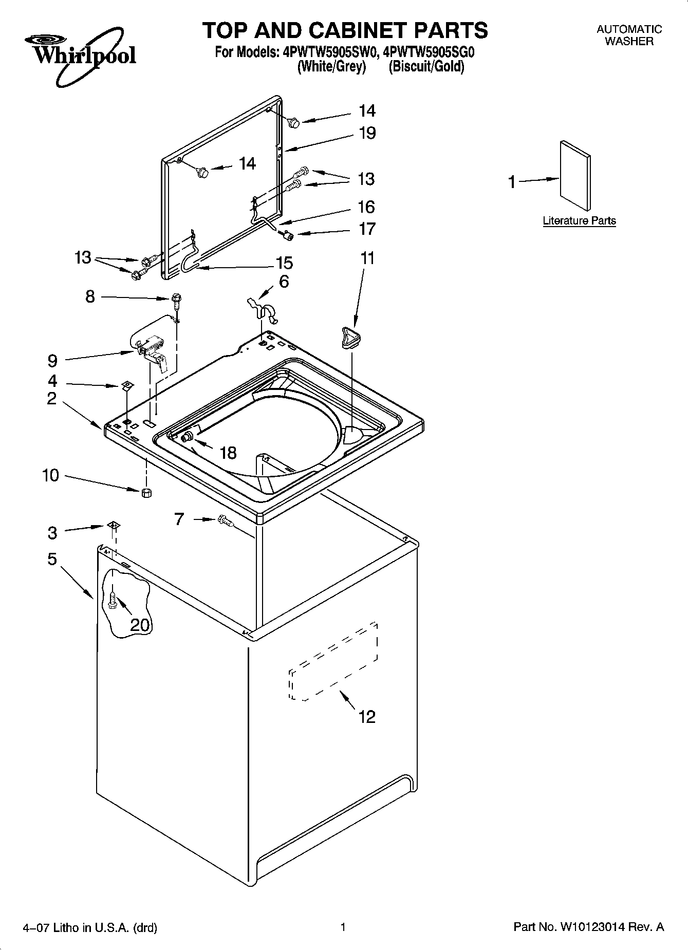 01 - TOP AND CABINET PARTS