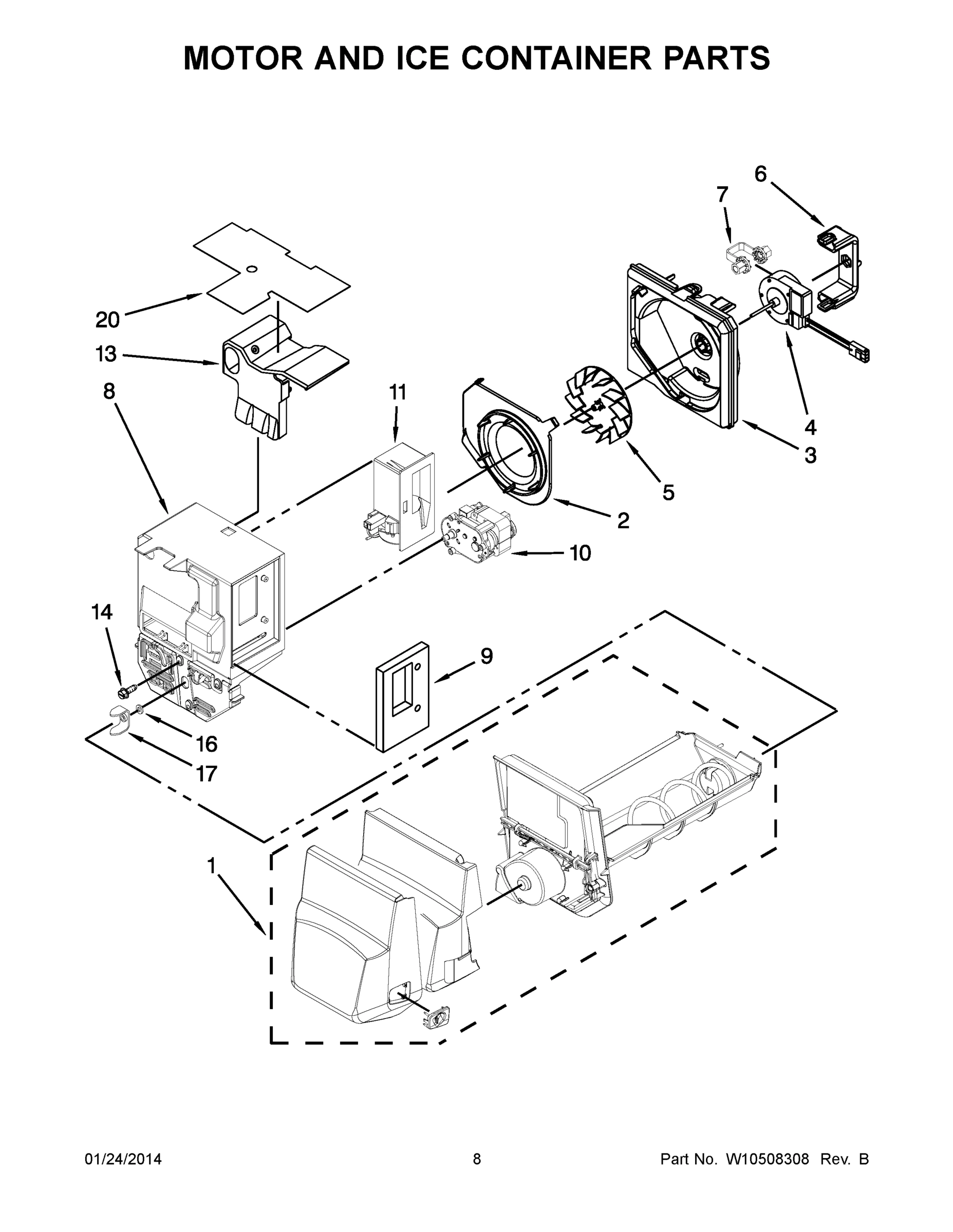 05 - MOTOR AND ICE CONTAINER PARTS