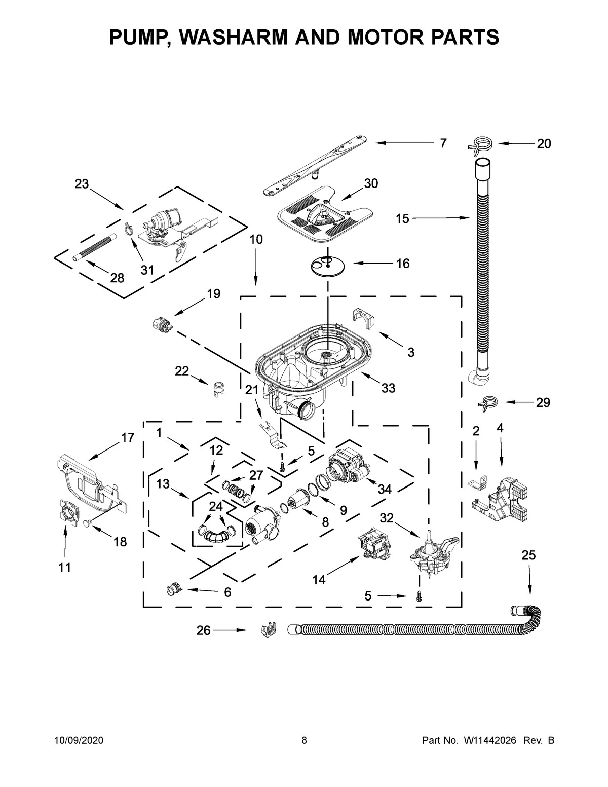 05 - PUMP, WASHARM AND MOTOR PARTS