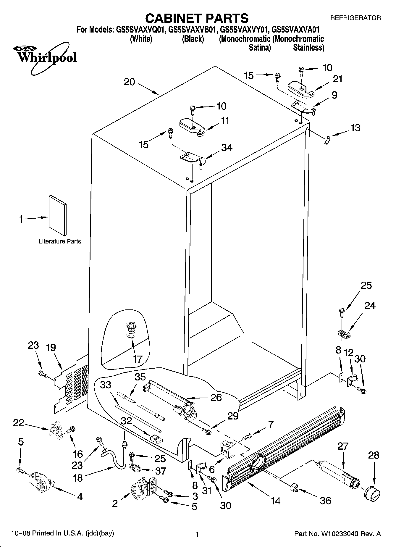 01 - CABINET PARTS