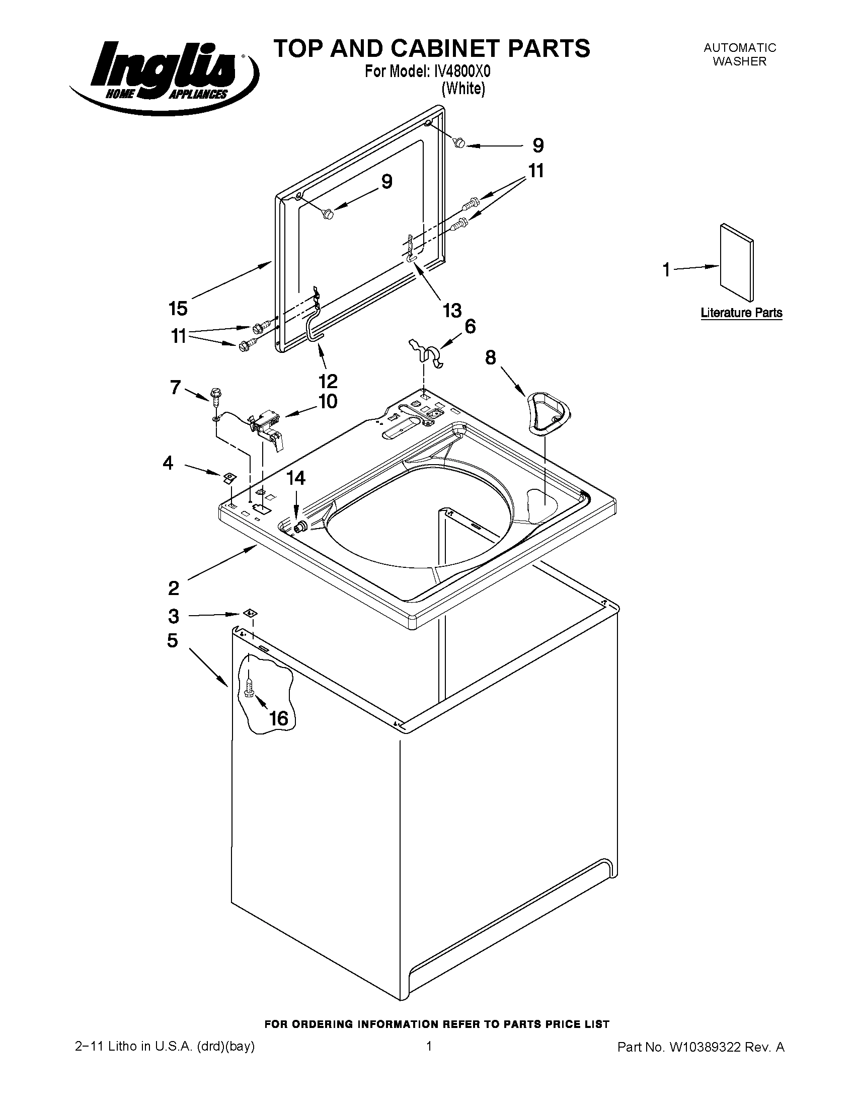 01 - TOP AND CABINET PARTS