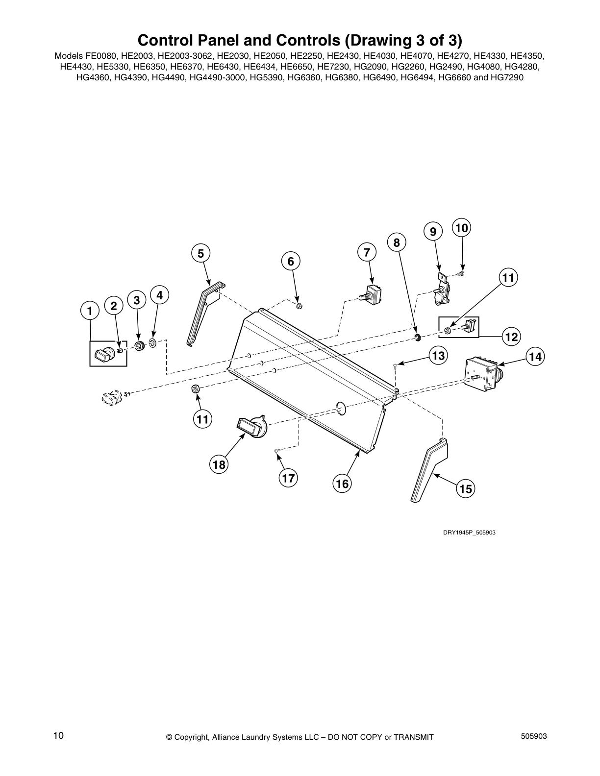 Control Panel and Controls (Drawing 3 of 3)