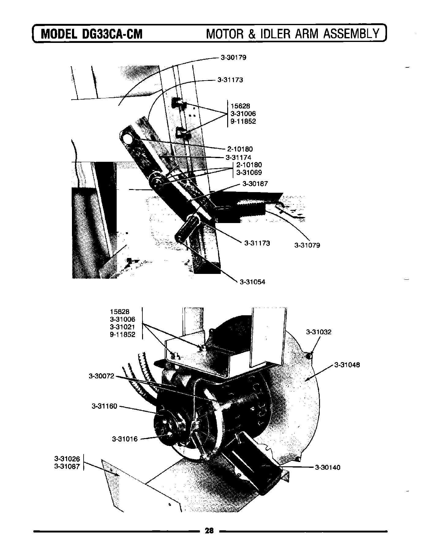 12 - MOTOR & IDLER ARM ASSEMBLY
