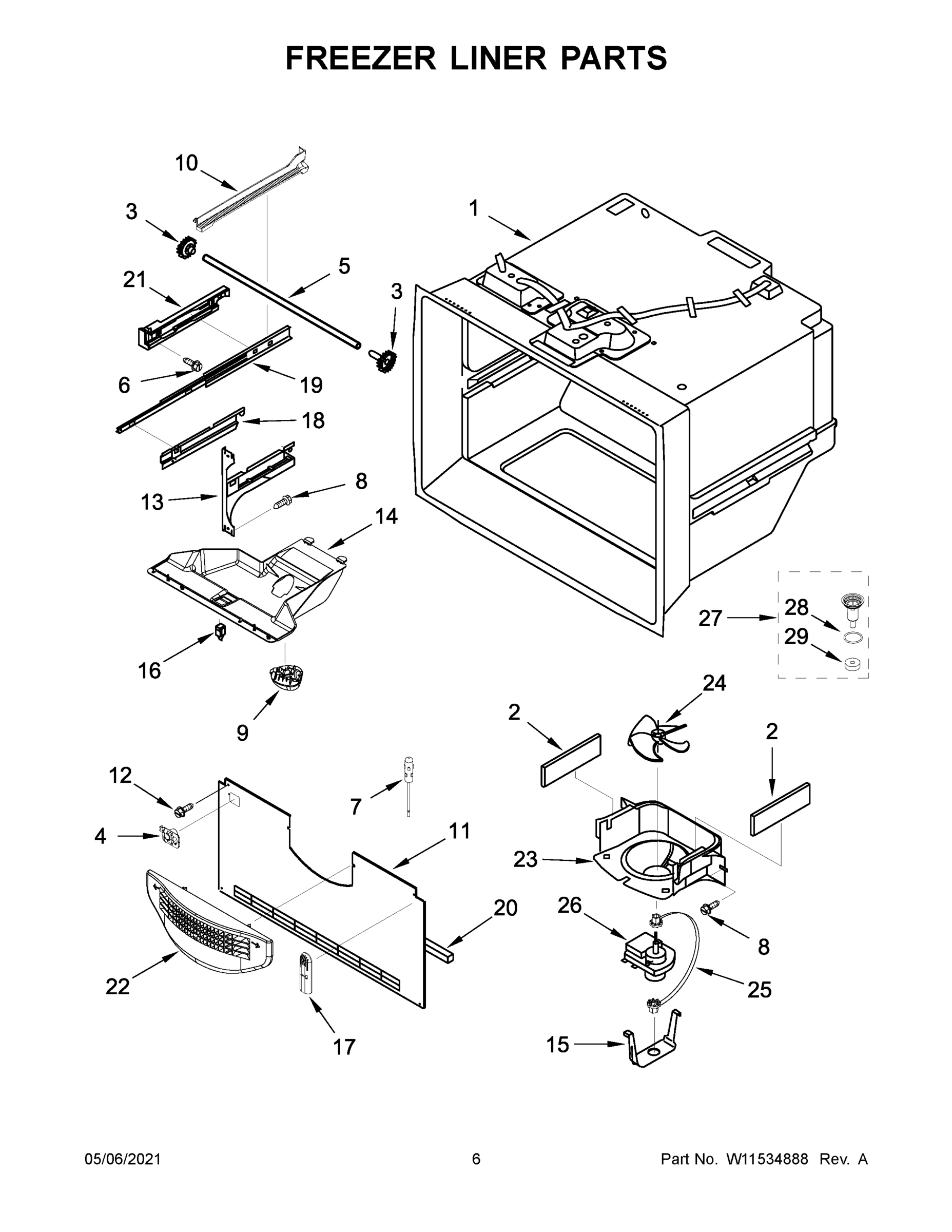 04 - FREEZER LINER PARTS