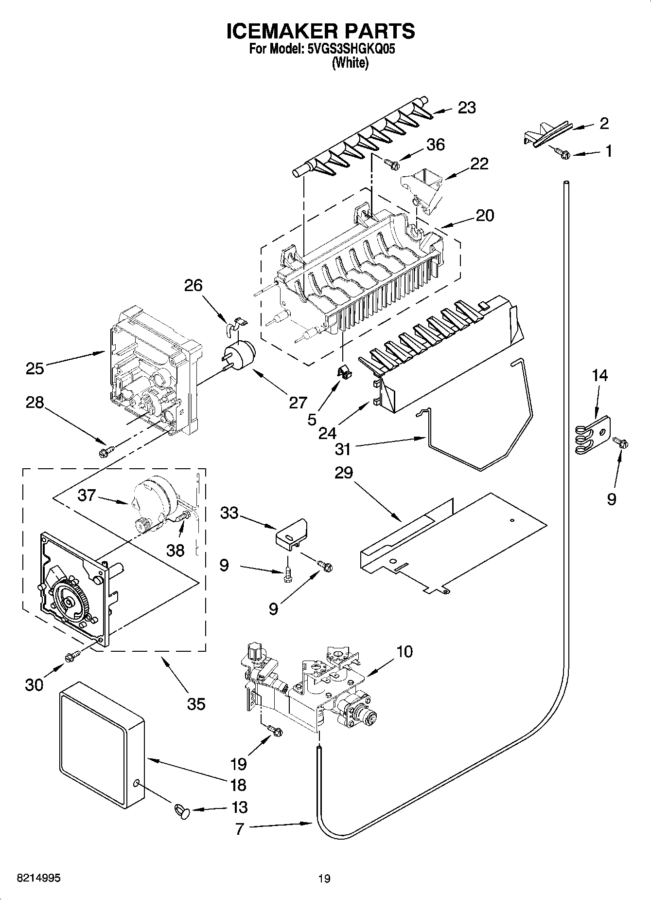 12 - ICEMAKER PARTS, OPTIONAL PARTS (NOT INCLUDED)