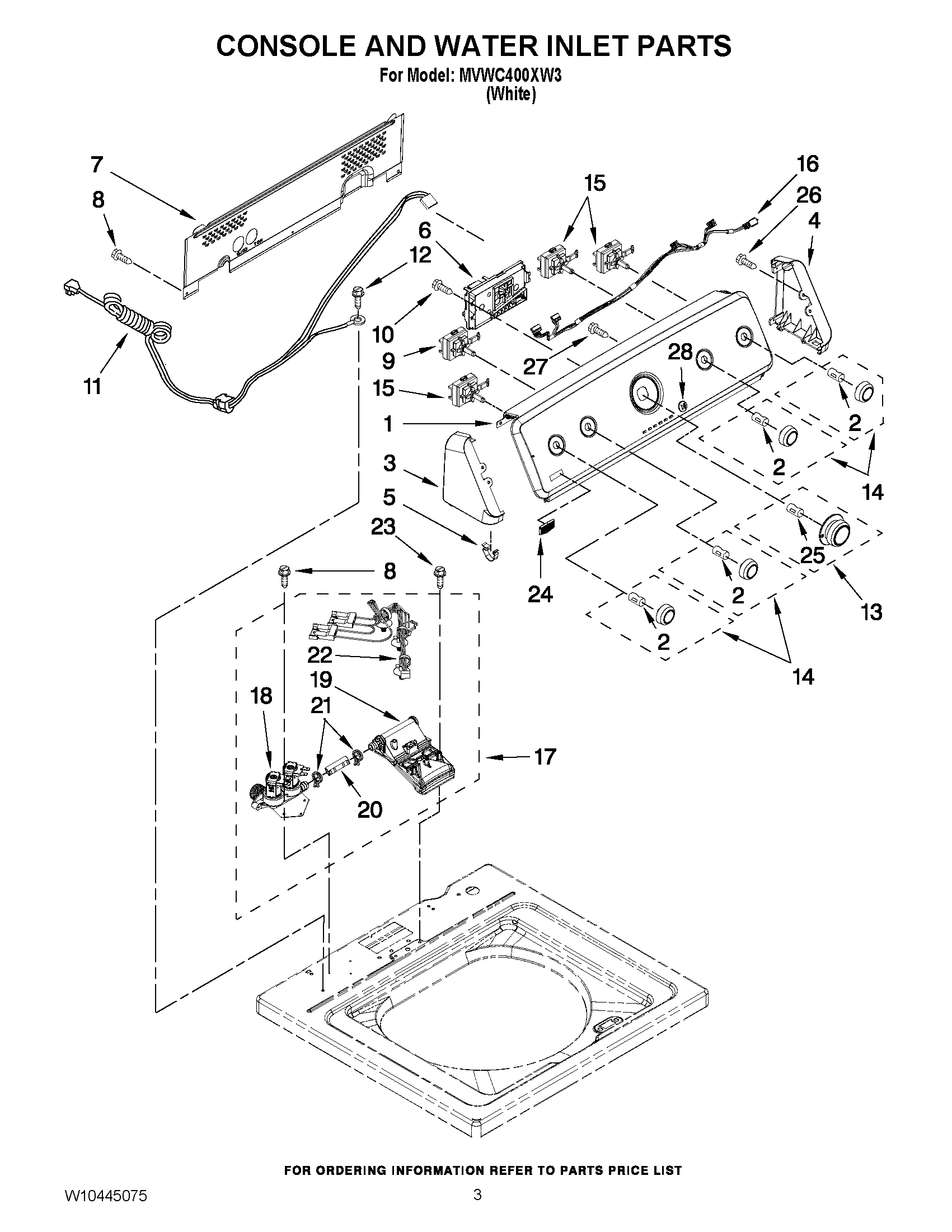 02 - CONSOLE AND WATER INLET PARTS
