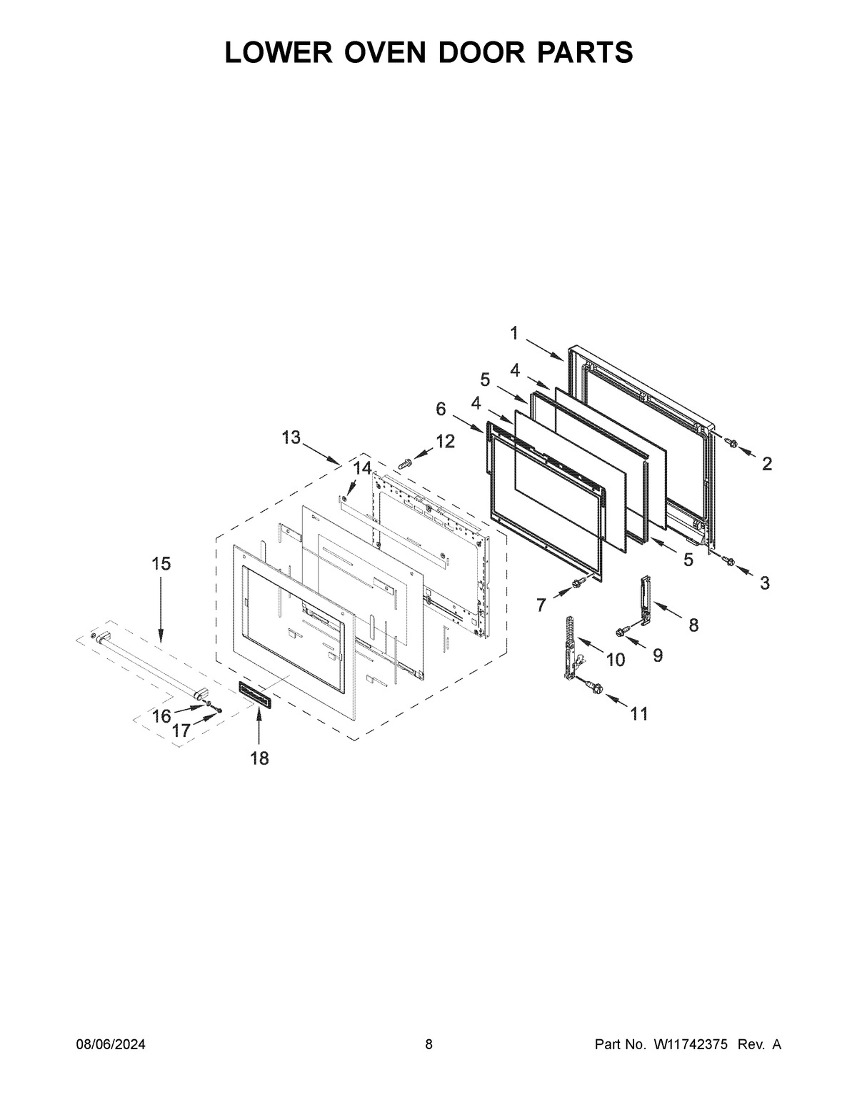 05 - LOWER OVEN DOOR PARTS