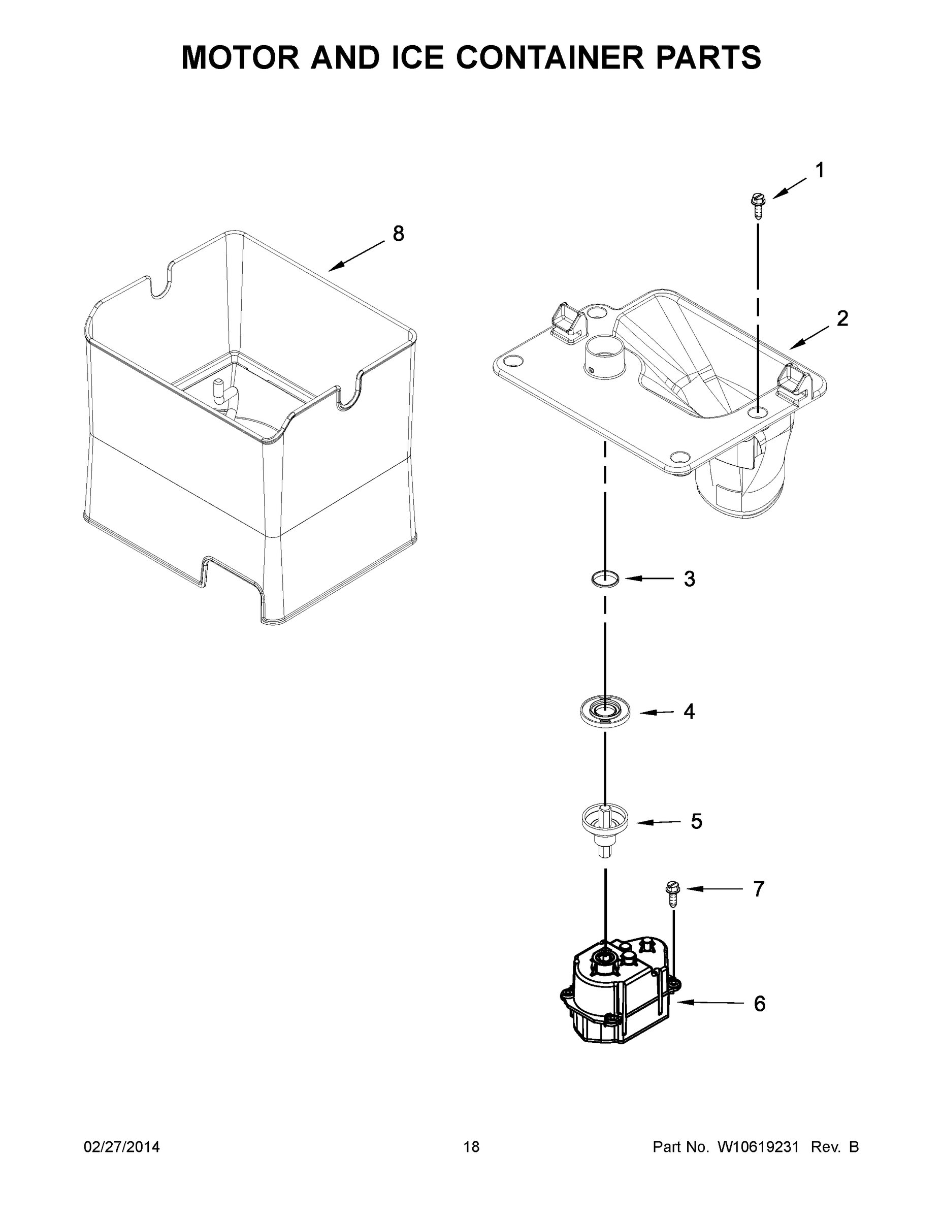 10 - MOTOR AND ICE CONTAINER PARTS