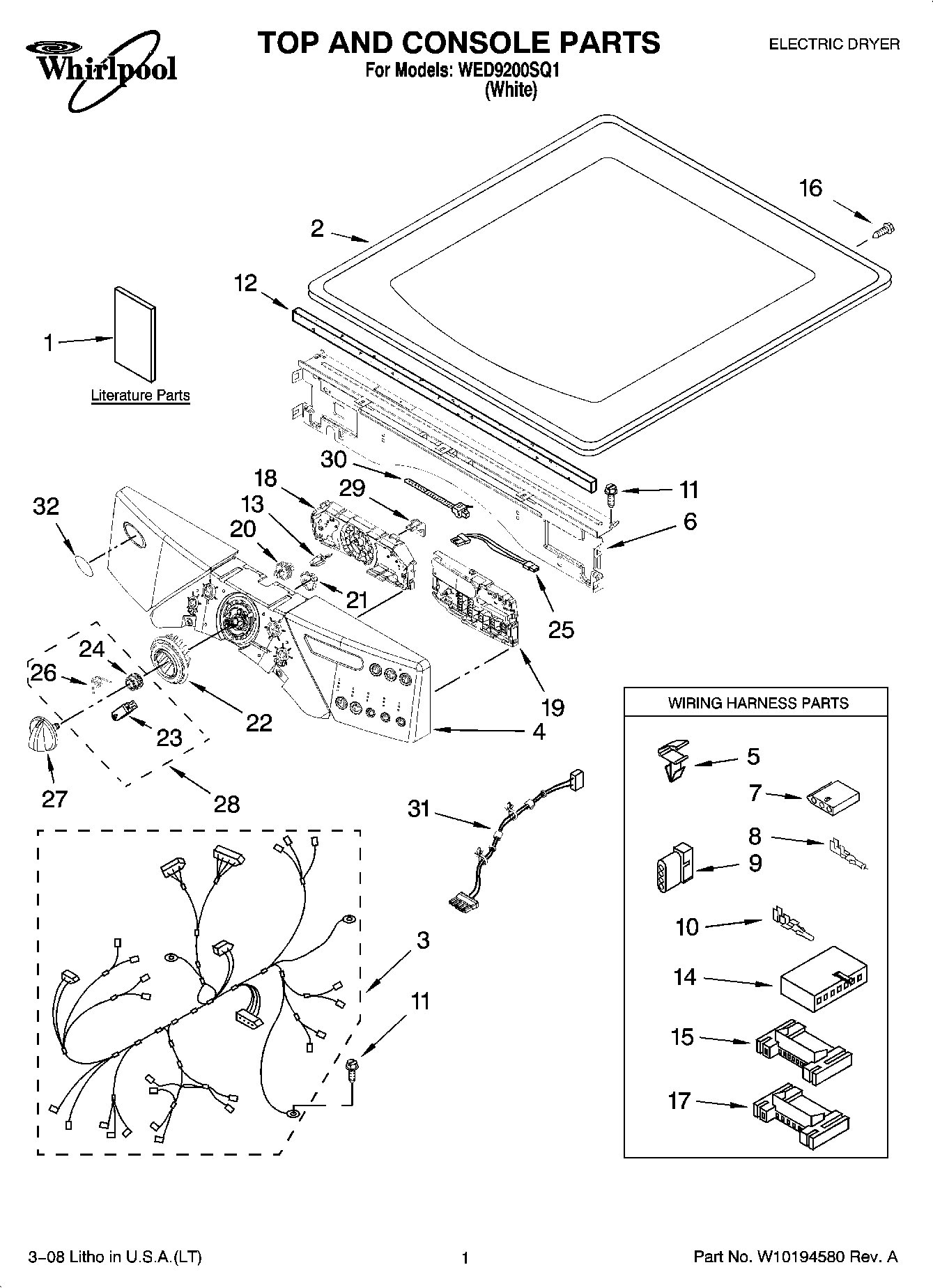01 - TOP AND CONSOLE PARTS