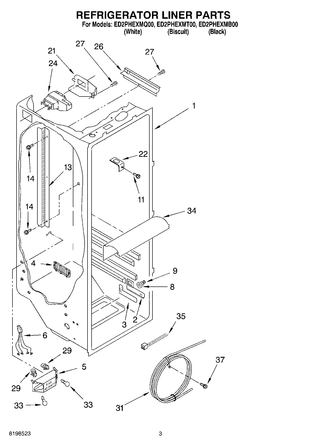 02 - REFRIGERATOR LINER PARTS