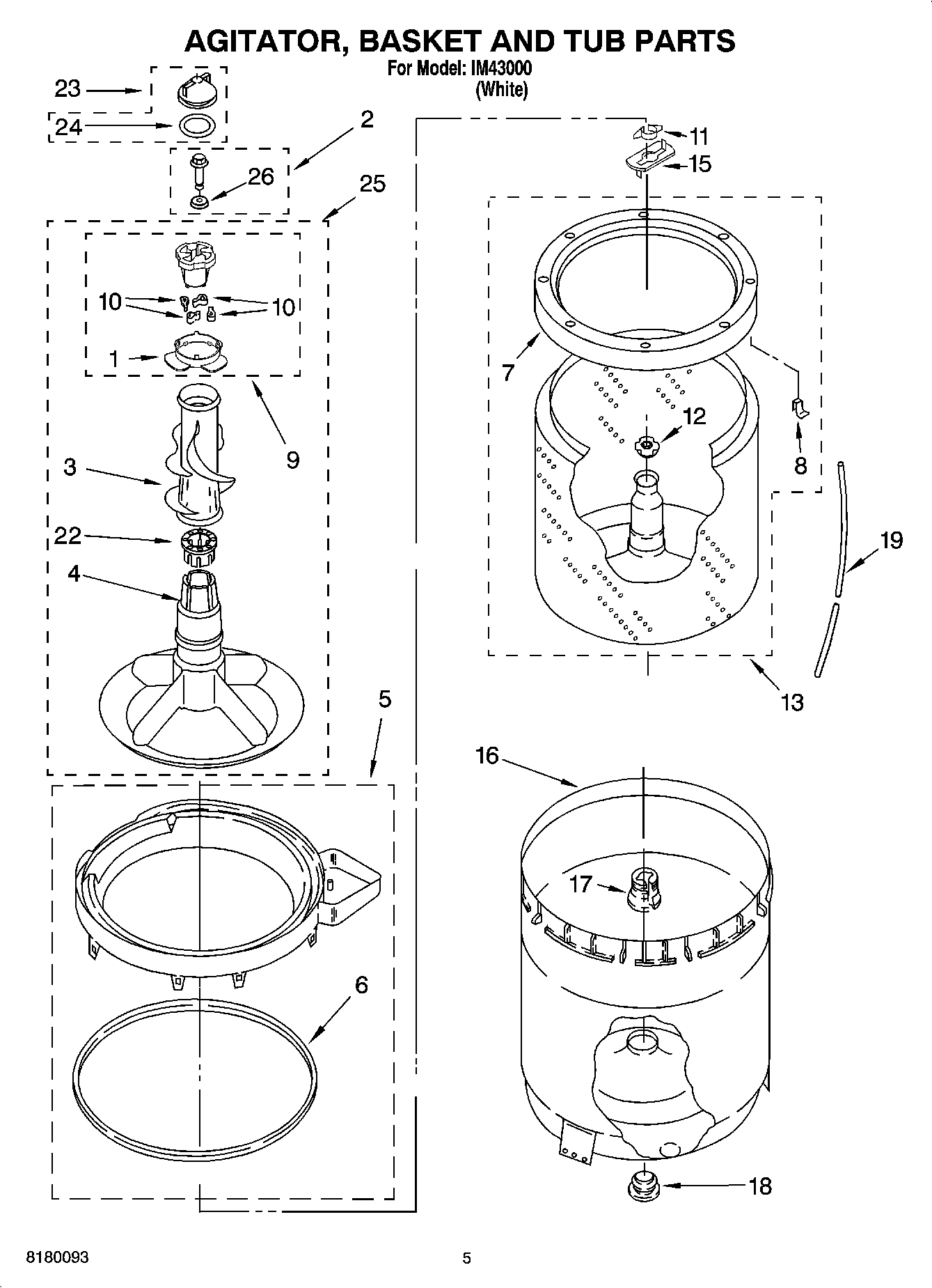 03 - AGITATOR, BASKET AND TUB PARTS