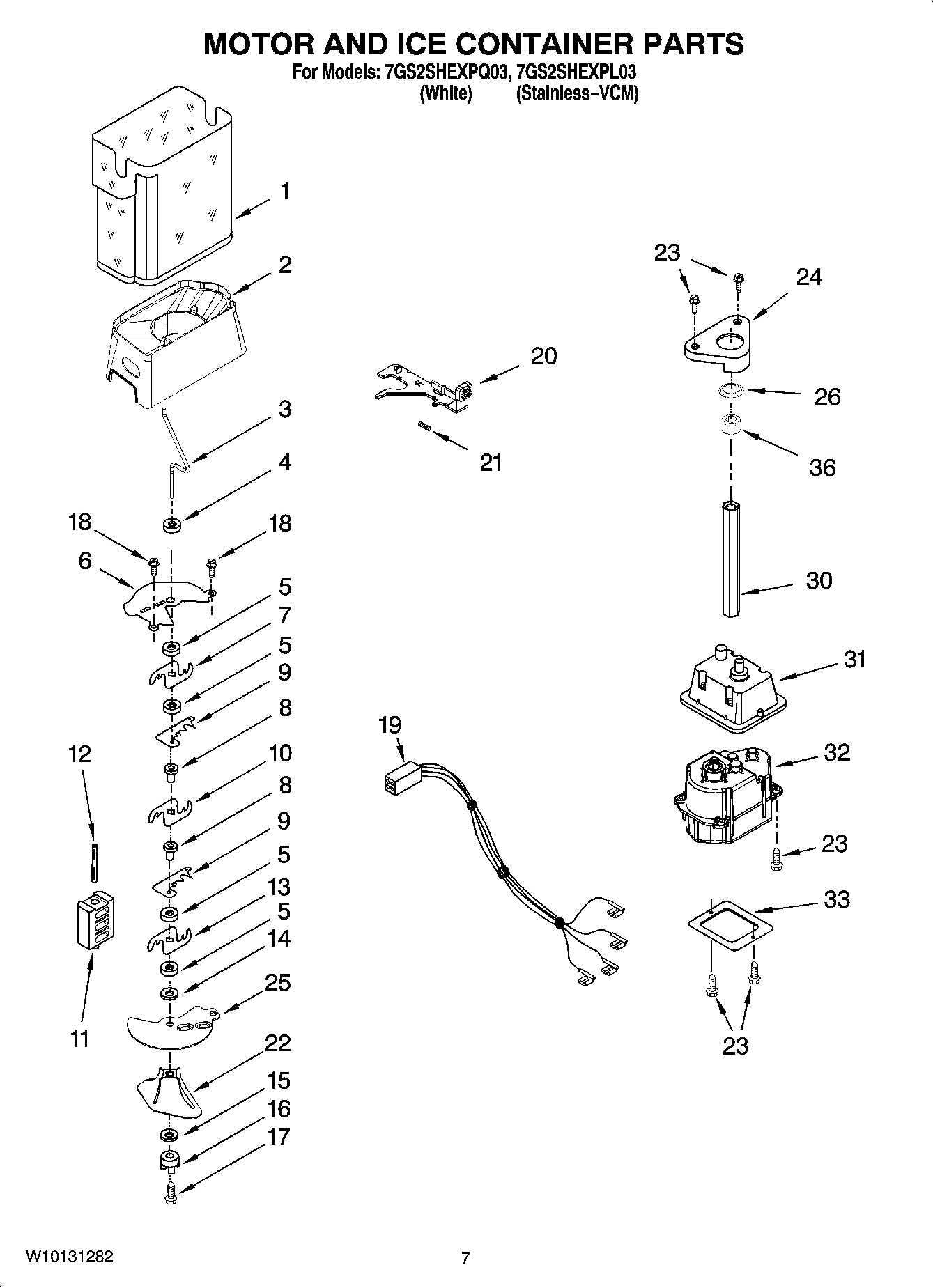 05 - MOTOR AND ICE CONTAINER PARTS