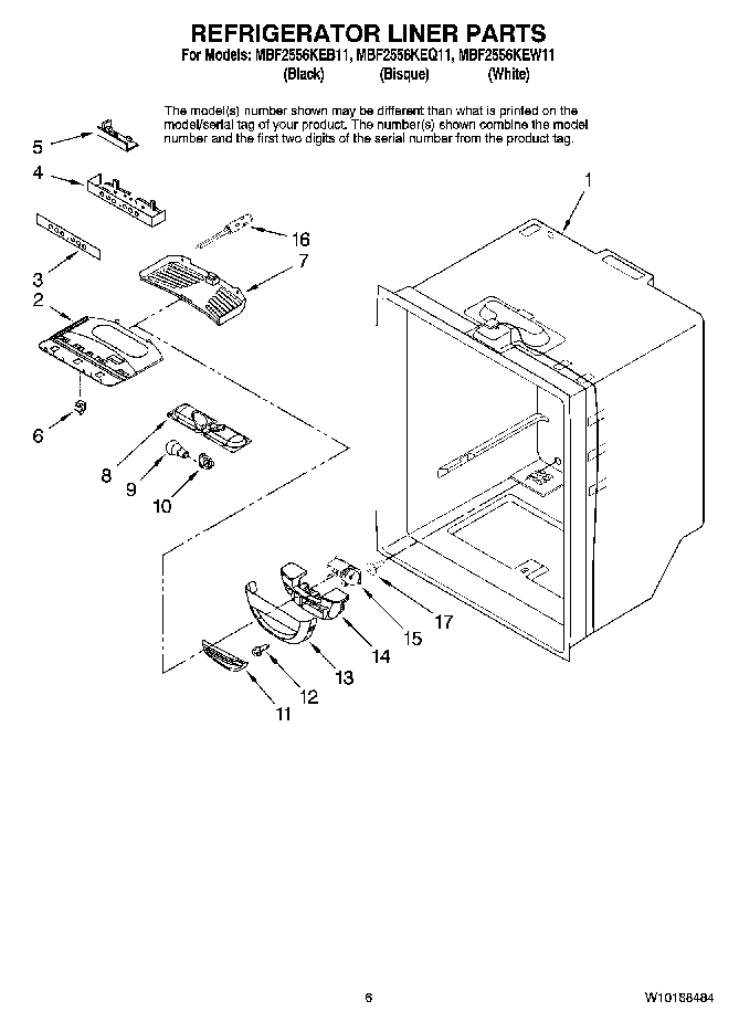 04 - REFRIGERATOR LINER PARTS