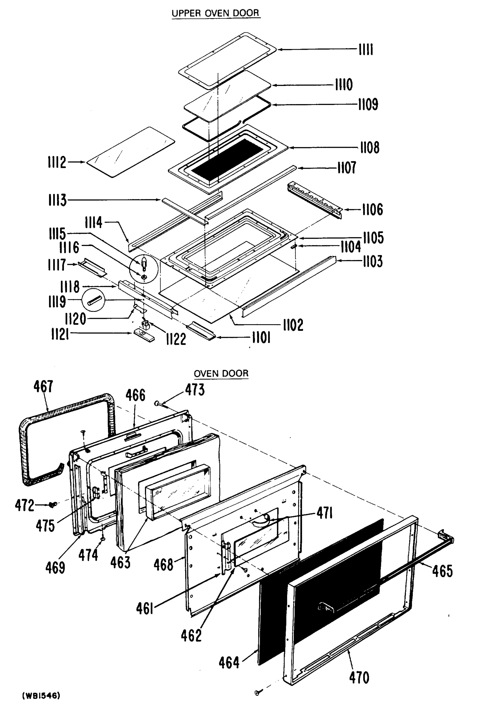 UPPER OVEN DOOR