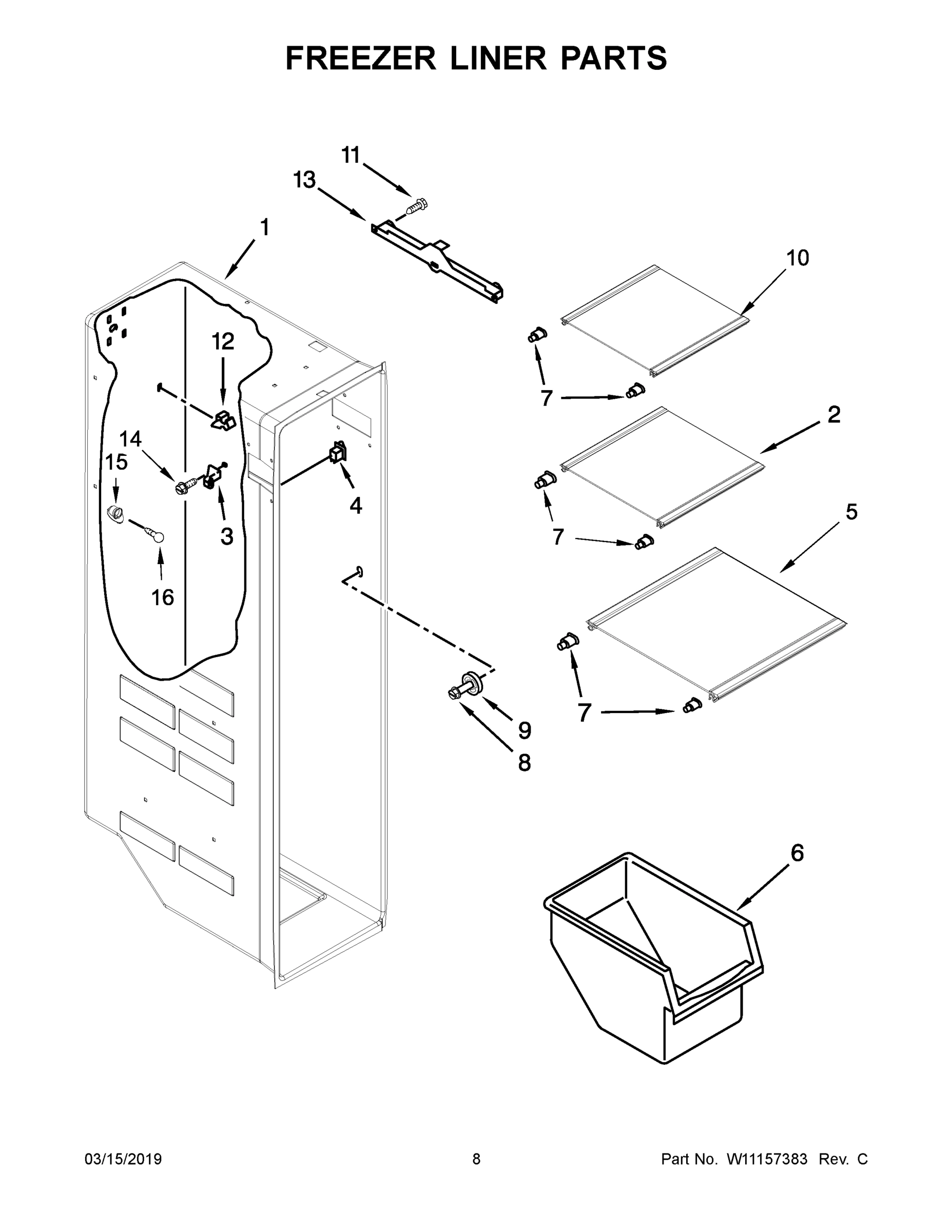 05 - FREEZER LINER PARTS
