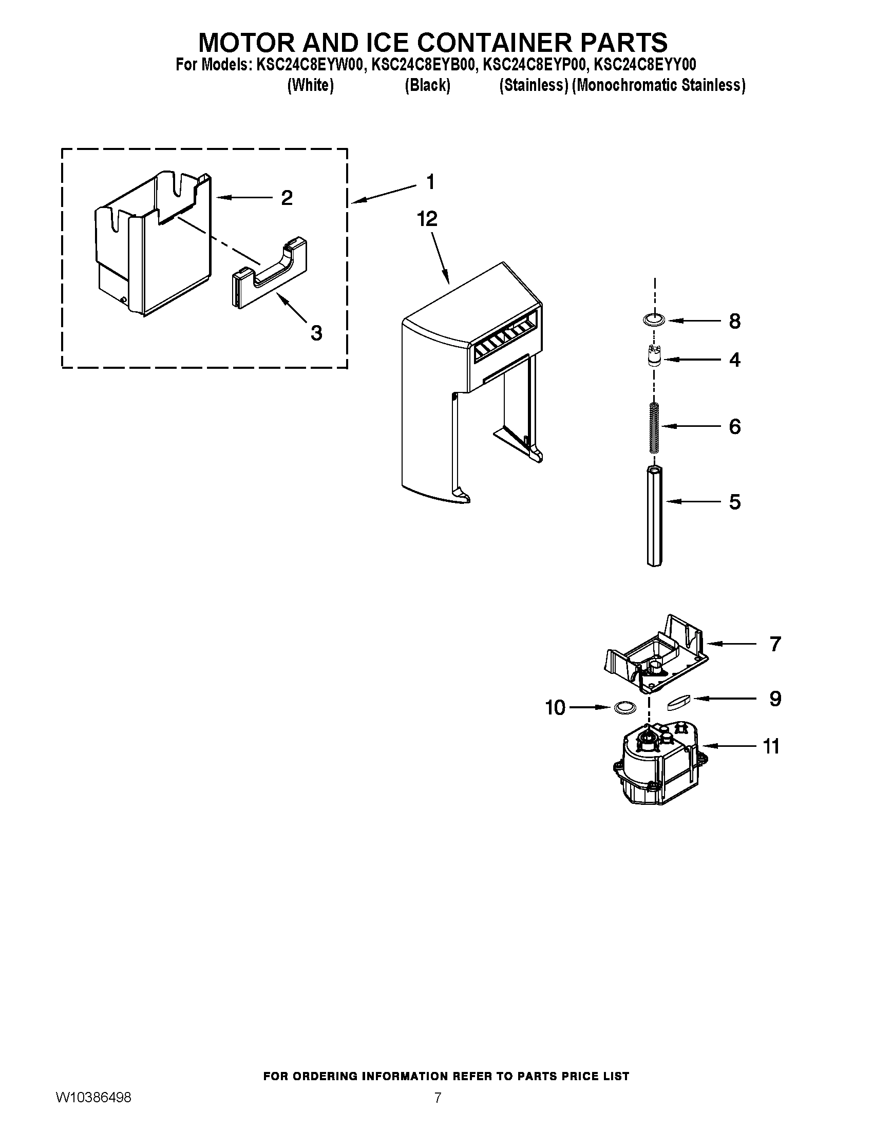 05 - MOTOR AND ICE CONTAINER PARTS
