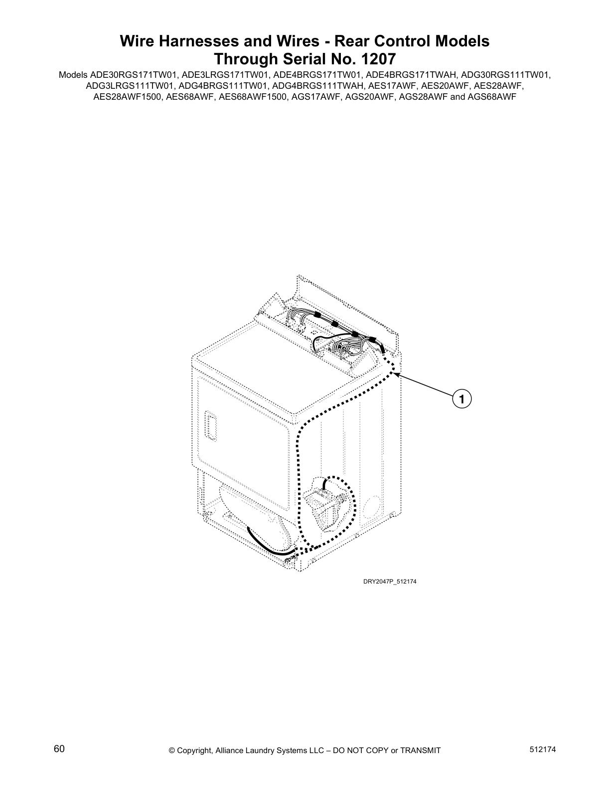 Wire Harnesses and Wires - Rear Control Models
Through Serial No. 1207