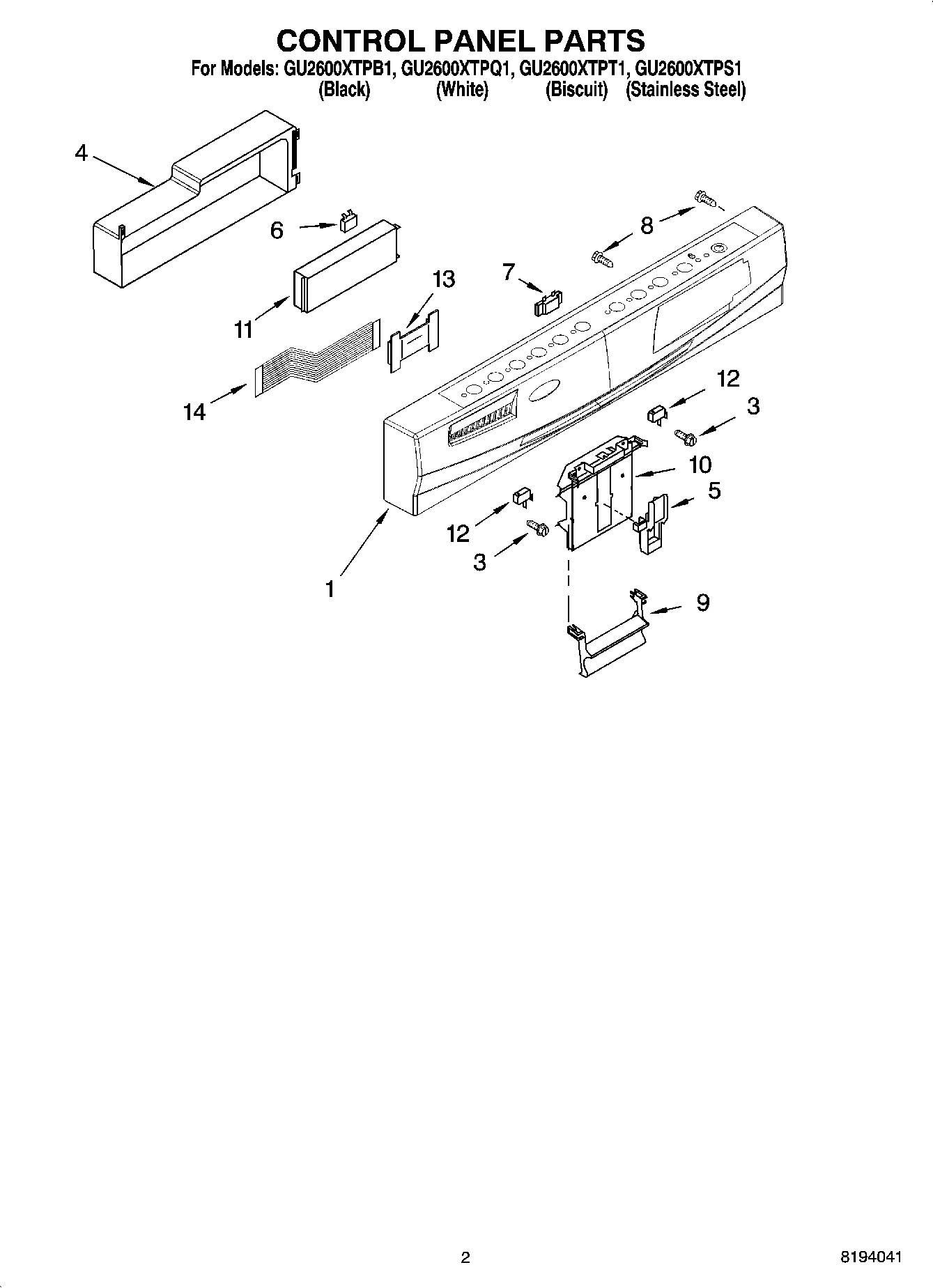 02 - CONTROL PANEL PARTS