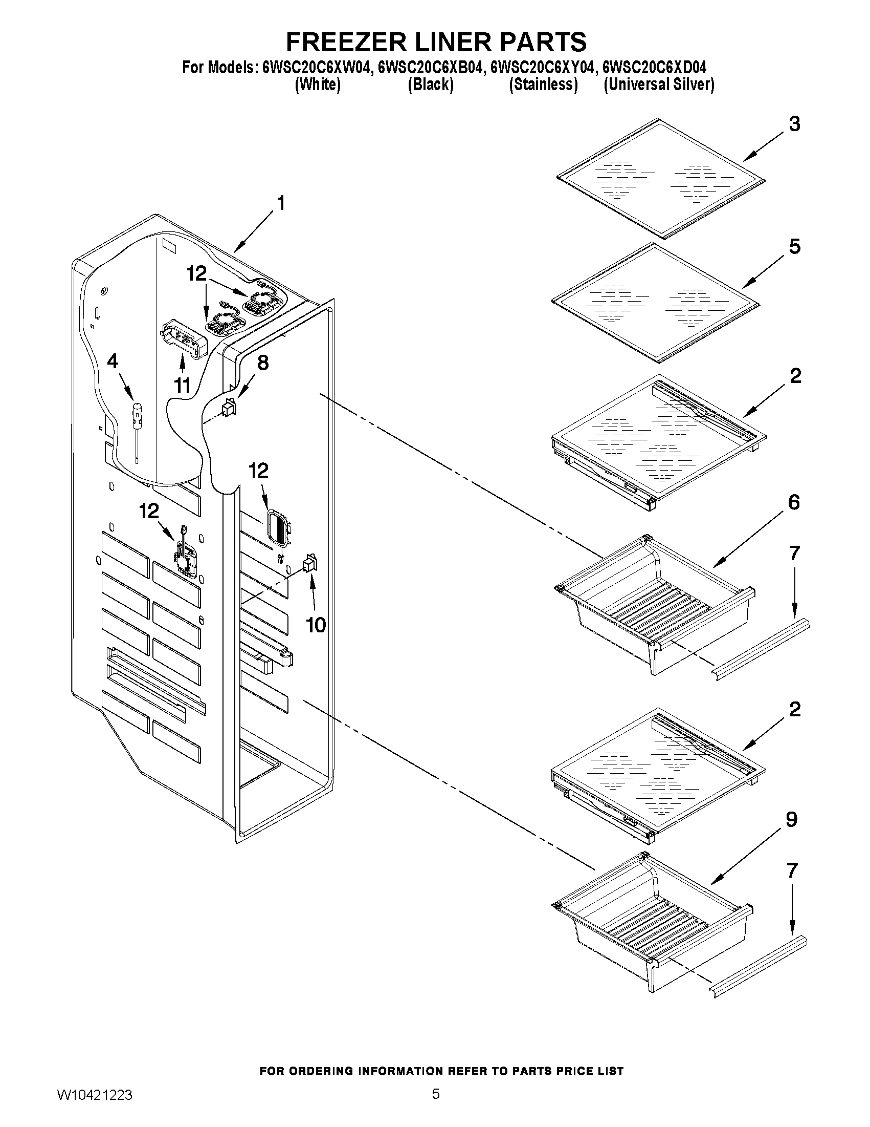 04 - FREEZER LINER PARTS