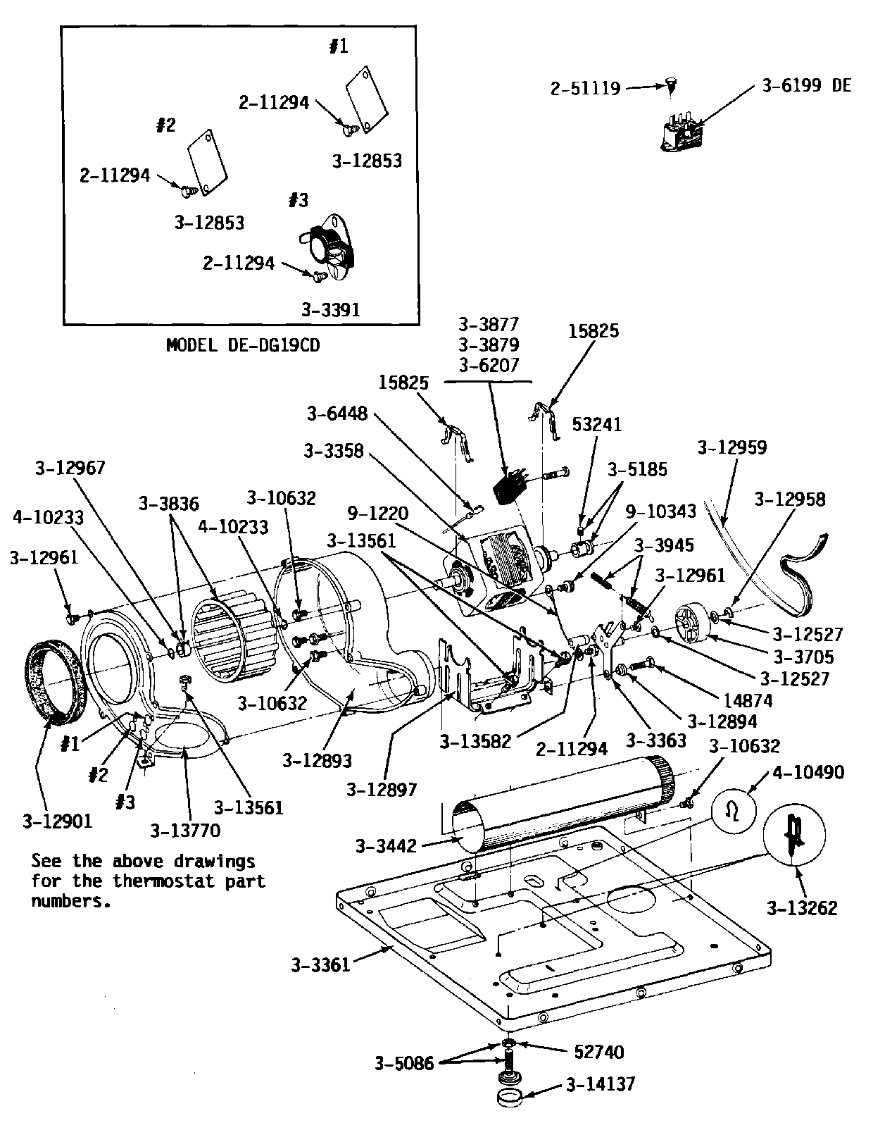 07 - MOTOR, BLOWER, BASE FRAME & THERMOSTATS