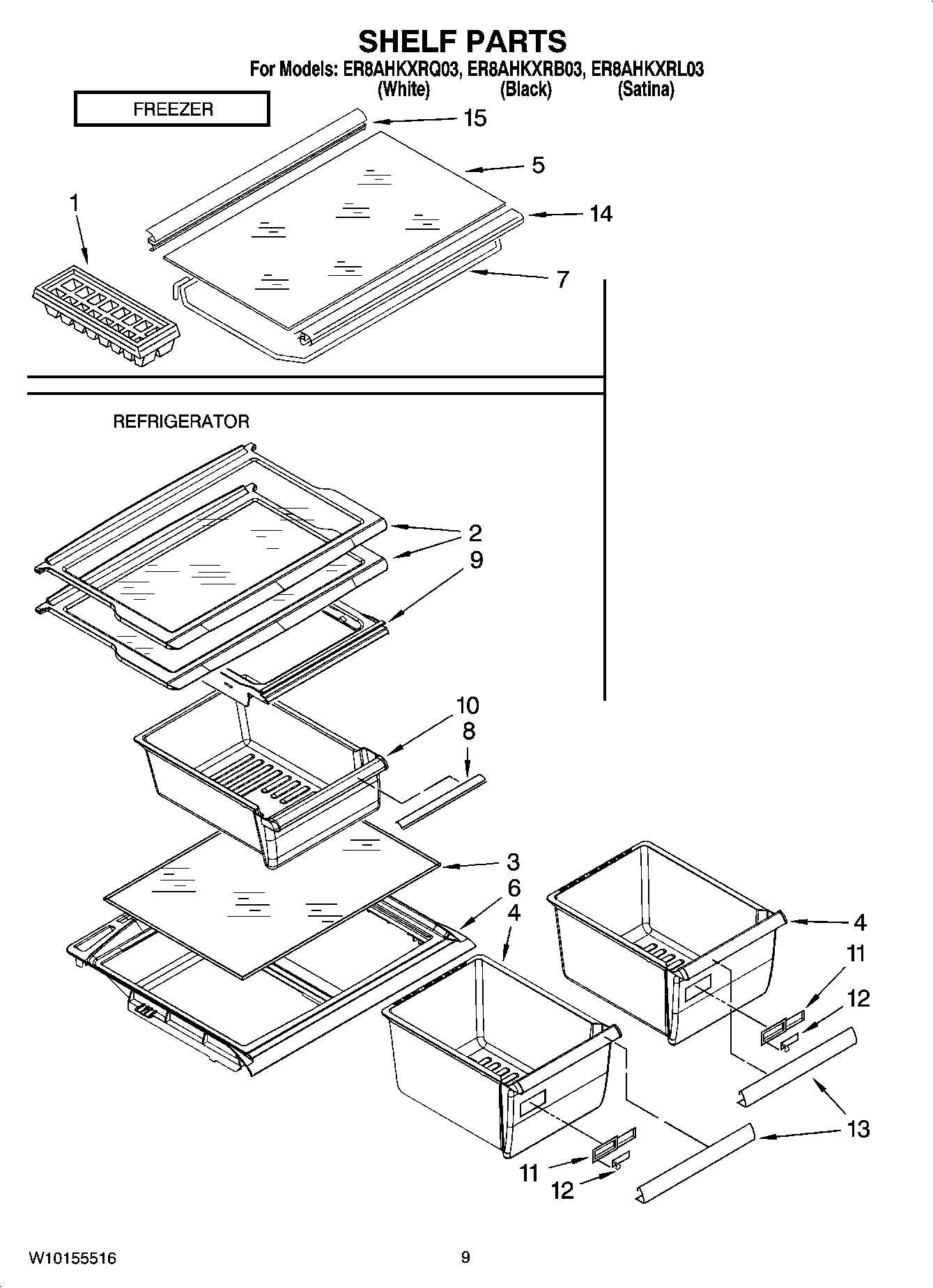 05 - SHELF PARTS, OPTIONAL PARTS (NOT INCLUDED)