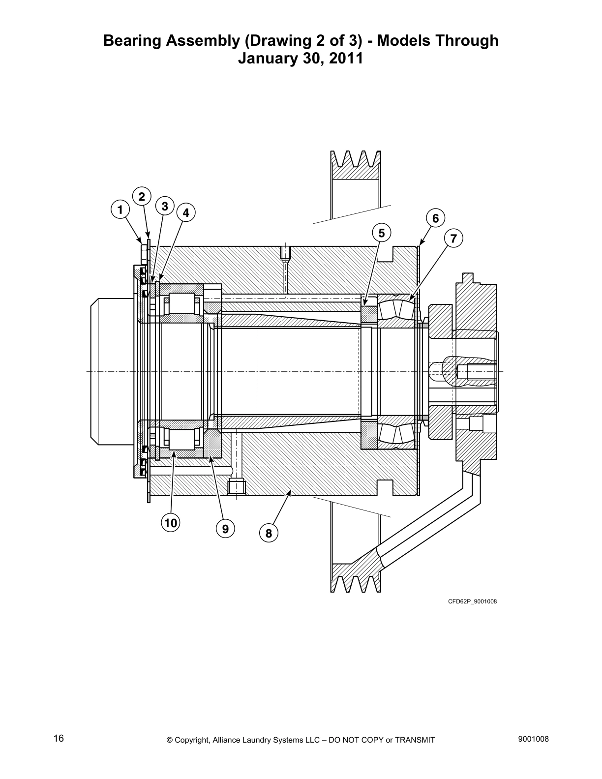 Bearing Assembly (Drawing 2 of 3) - Models Through
January 30, 2011