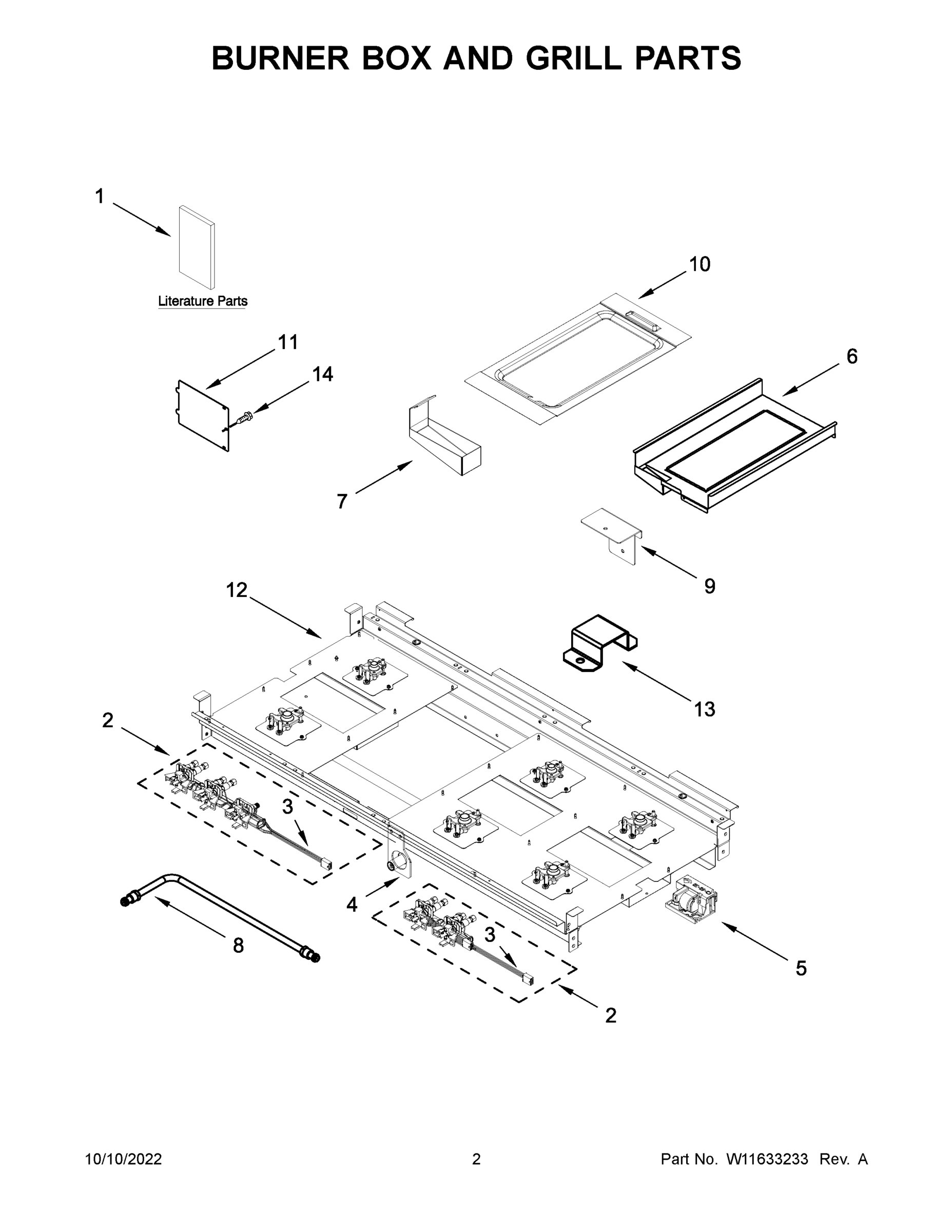 02 - BURNER BOX AND GRILL PARTS