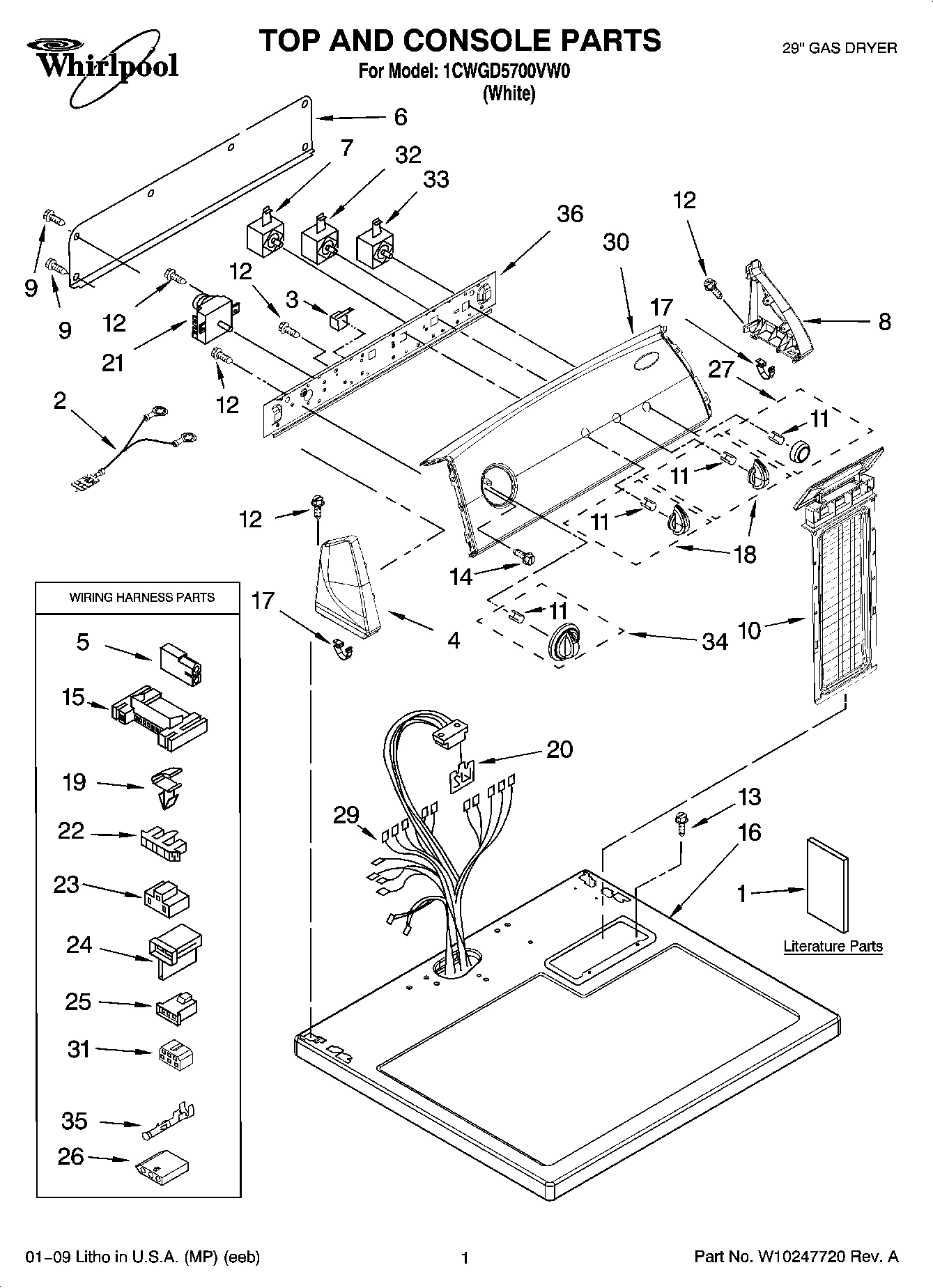 01 - TOP AND CONSOLE PARTS