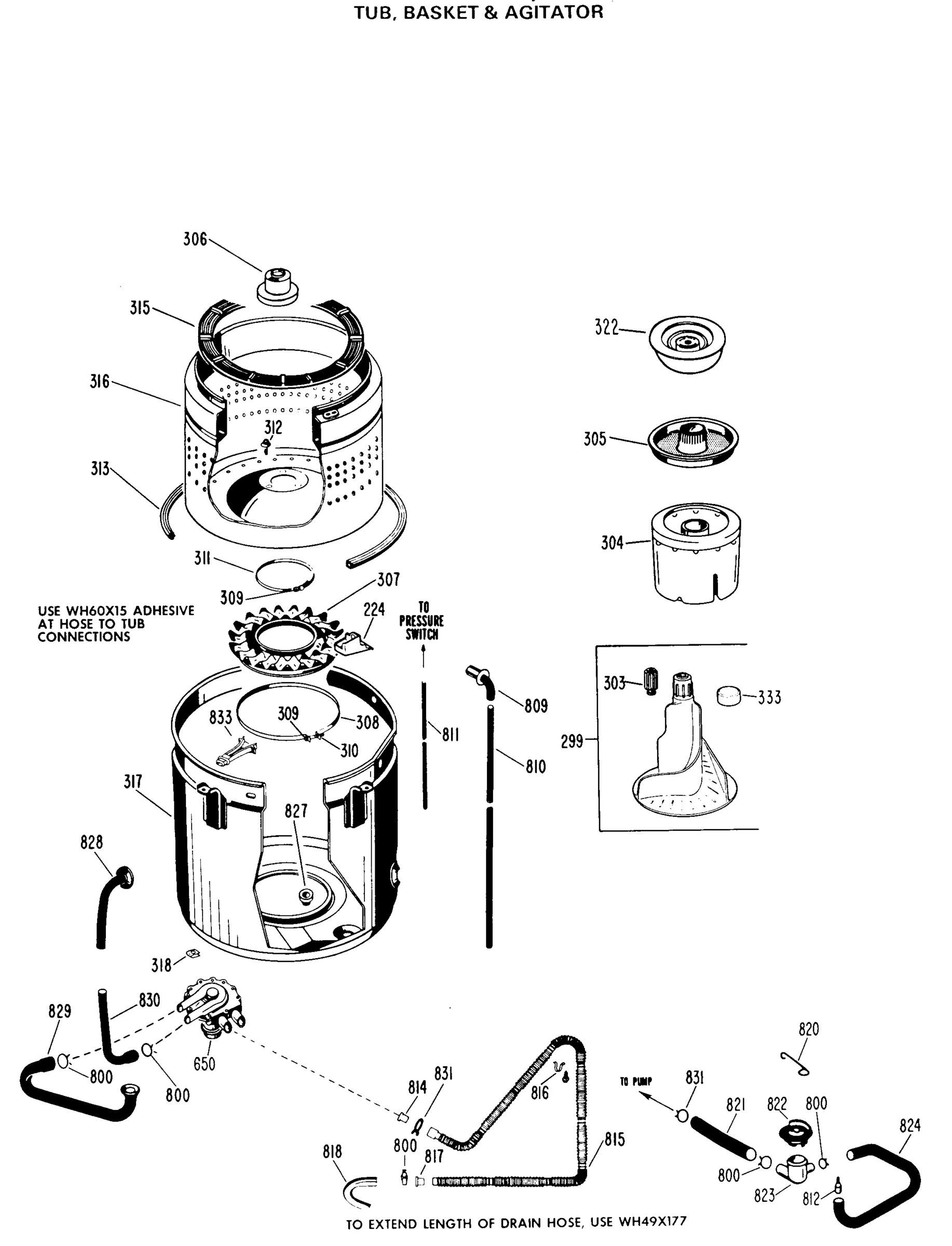TUB,BASKET & AGITATOR