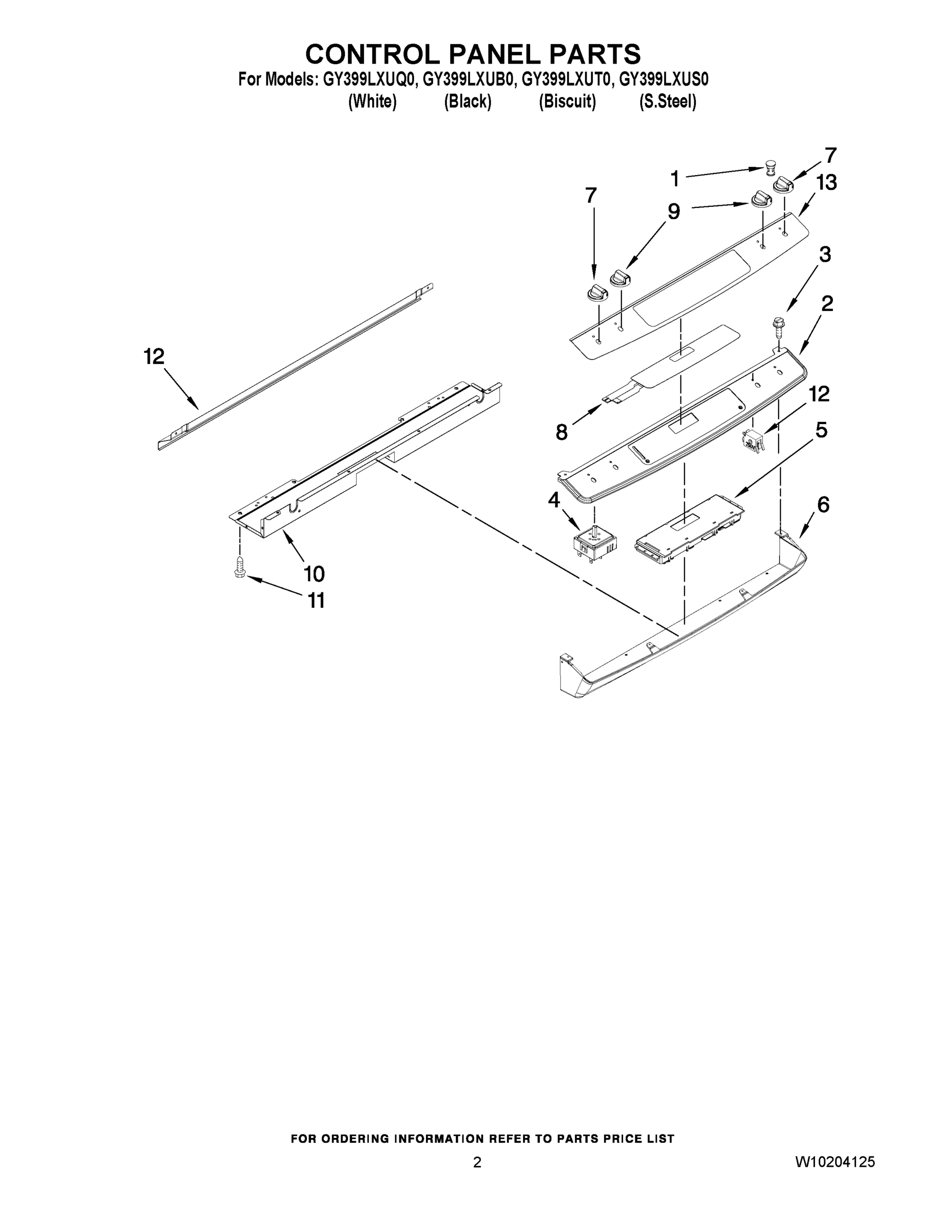 02 - CONTROL PANEL PARTS