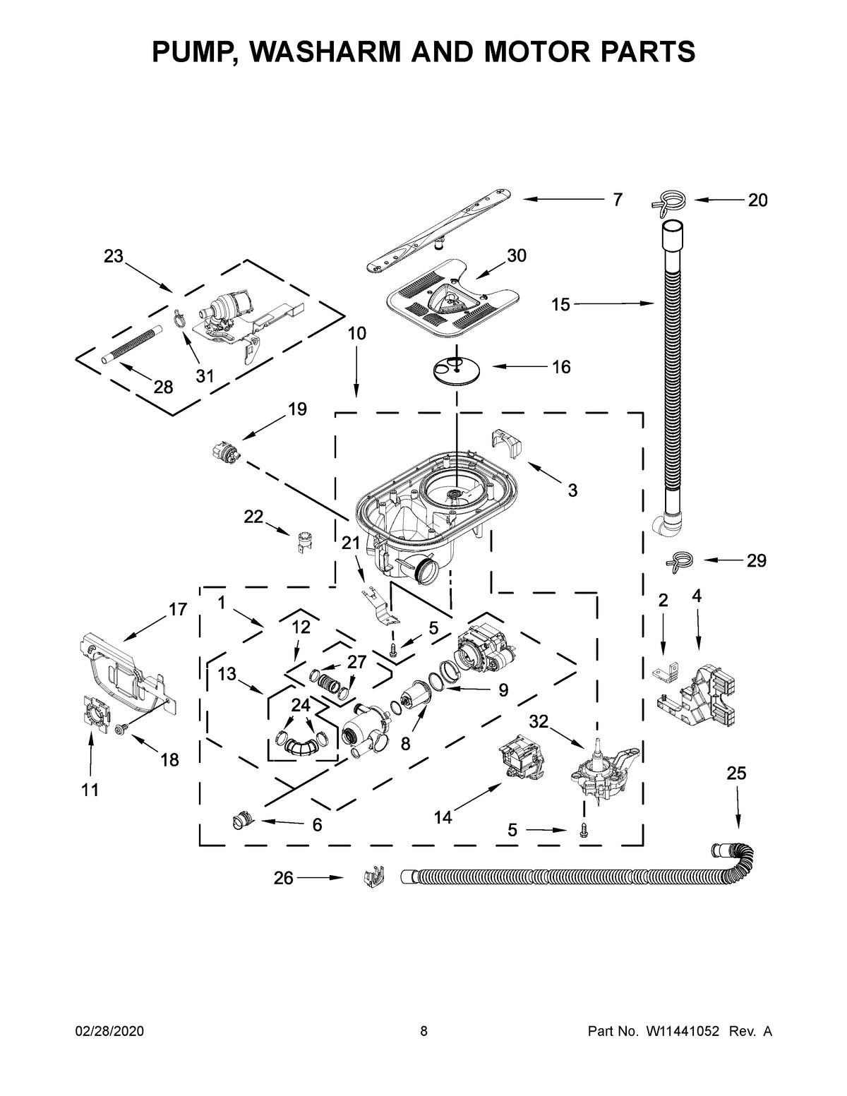 05 - PUMP, WASHARM AND MOTOR PARTS