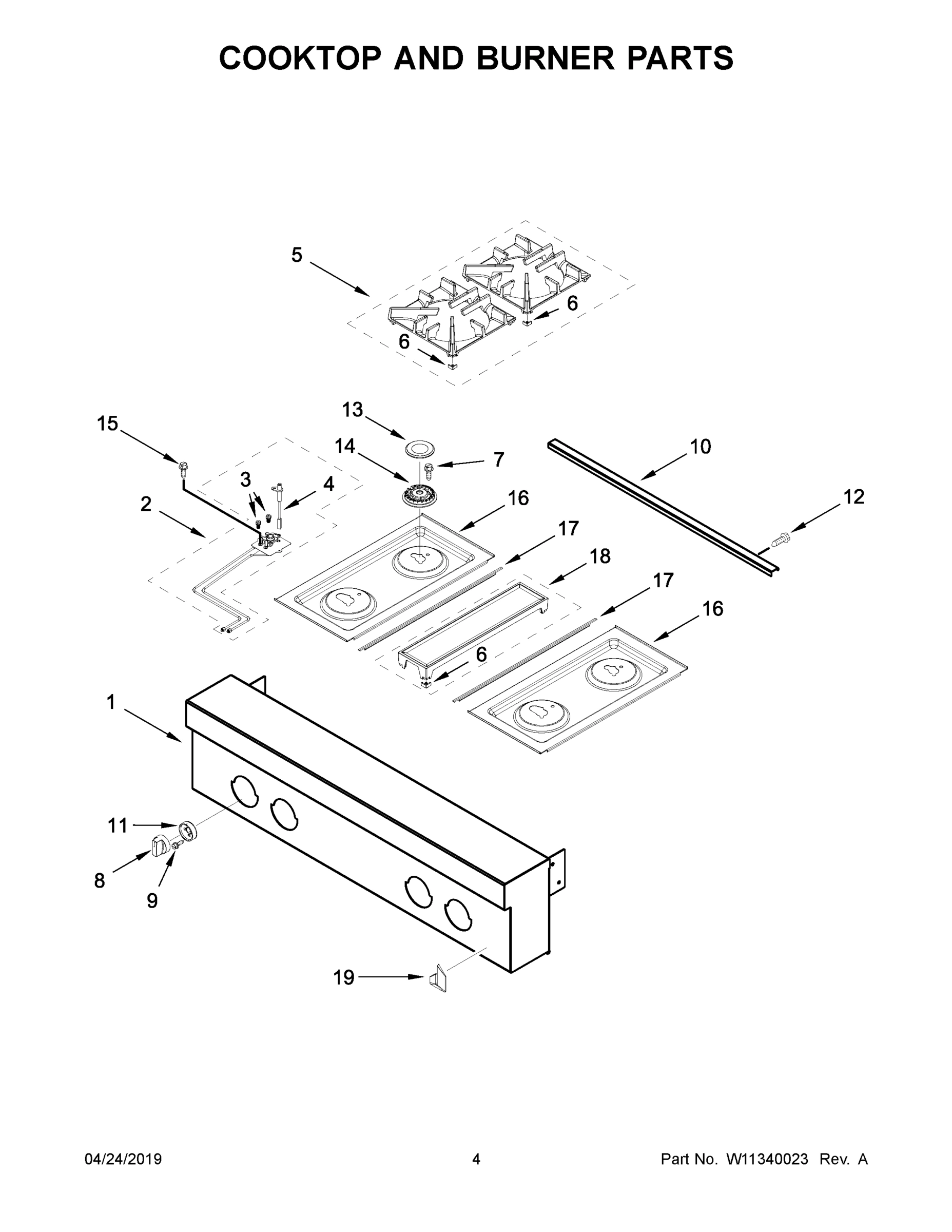 03 - COOKTOP AND BURNER PARTS