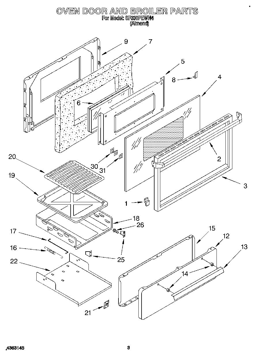 02 - OVEN DOOR AND BROILER