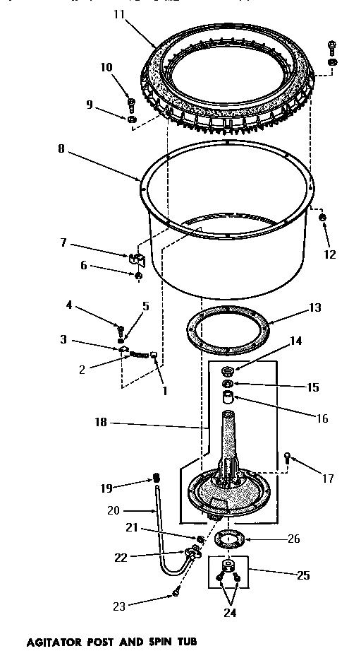 06 - AGITATOR POST & SPIN TUB