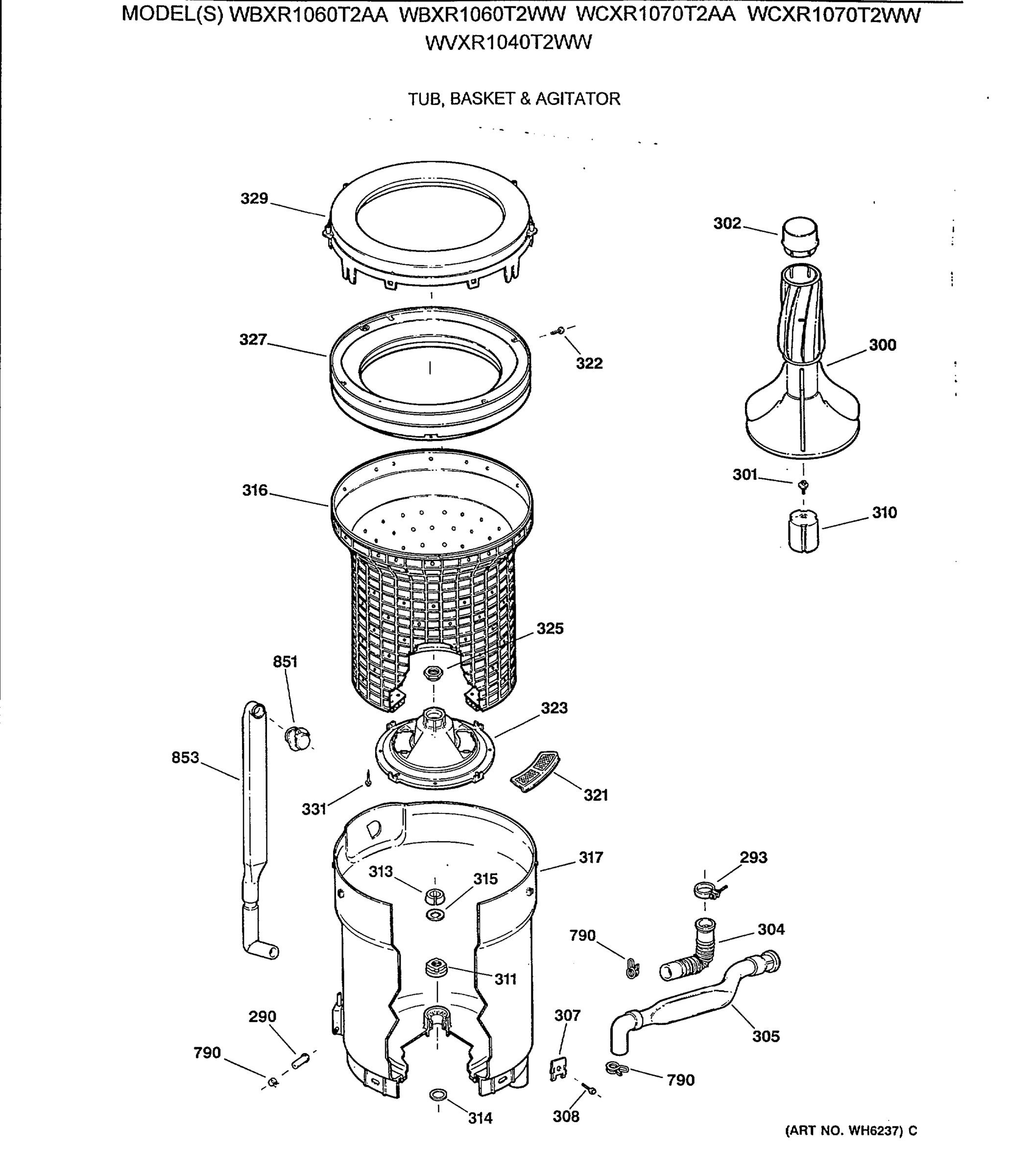 TUB, BASKET & AGITATOR