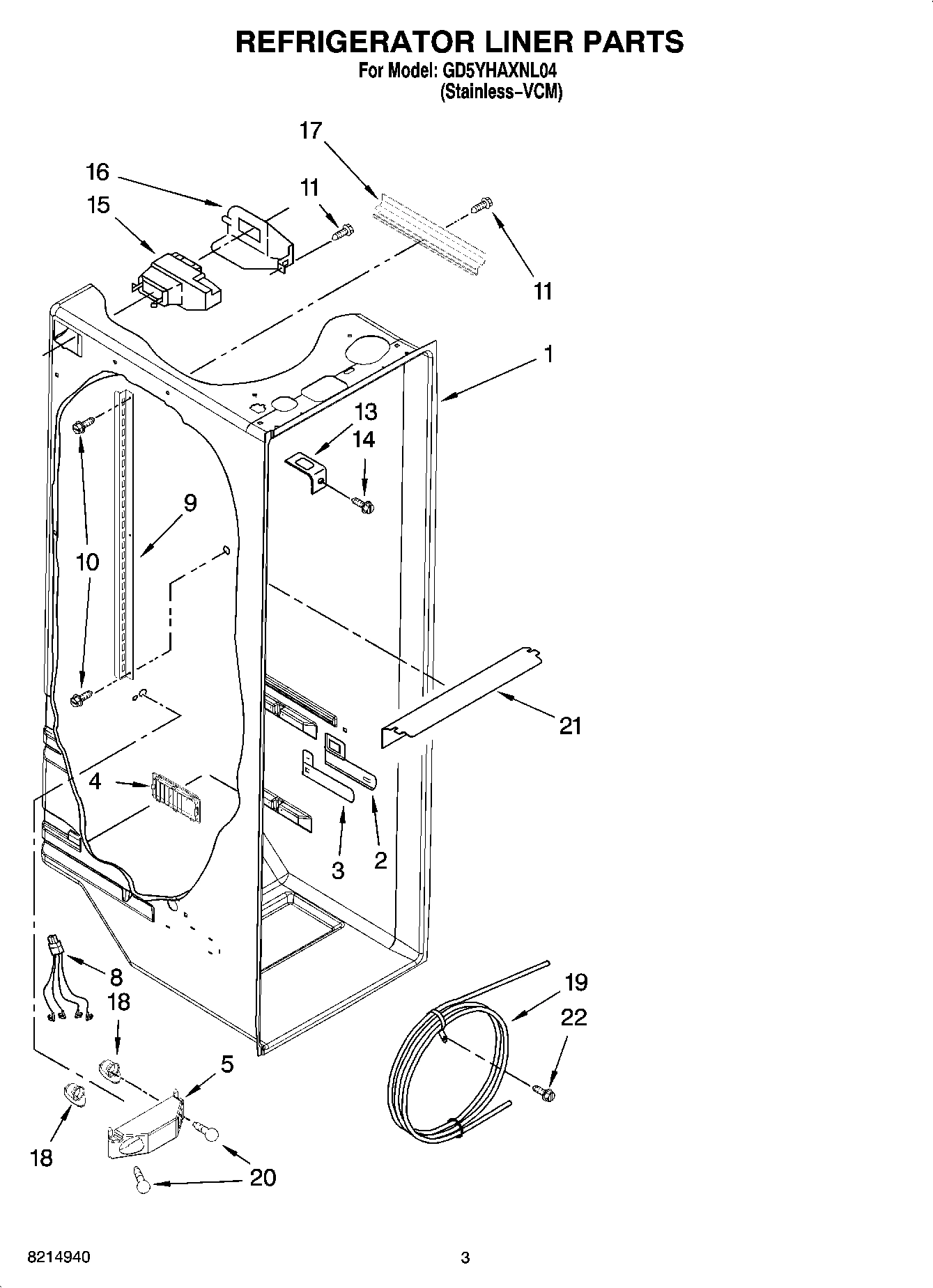 02 - REFRIGERATOR LINER PARTS