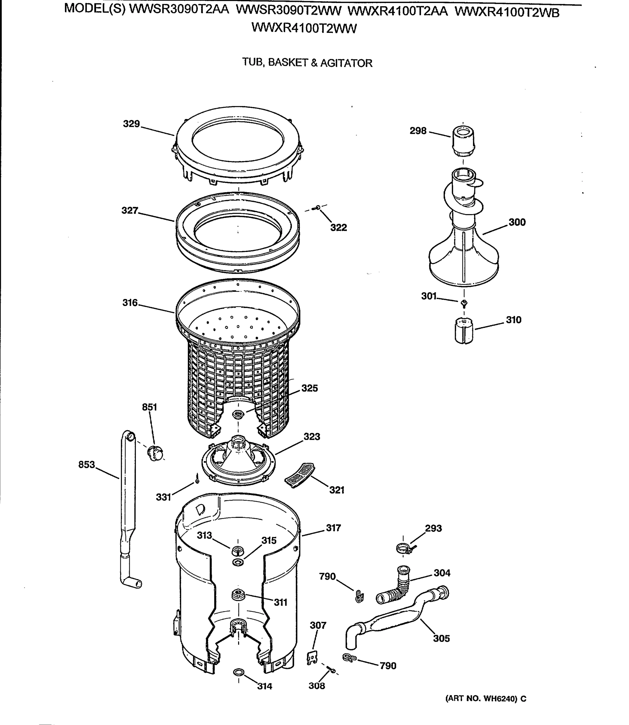 TUB, BASKET & AGITATOR