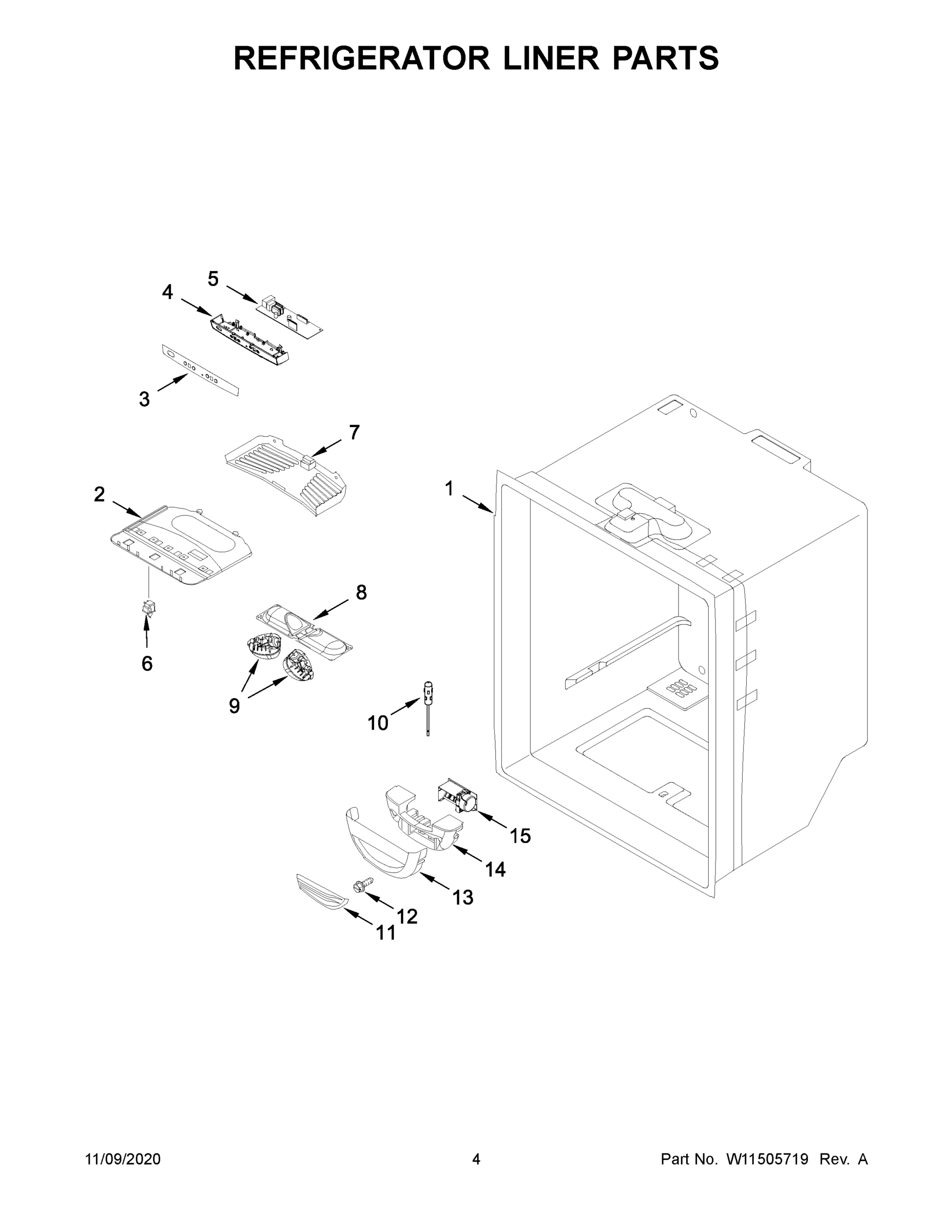 03 - REFRIGERATOR LINER PARTS