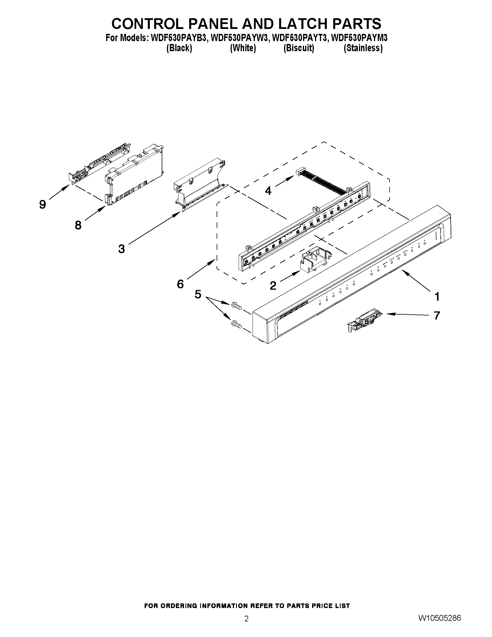 02 - CONTROL PANEL AND LATCH PARTS