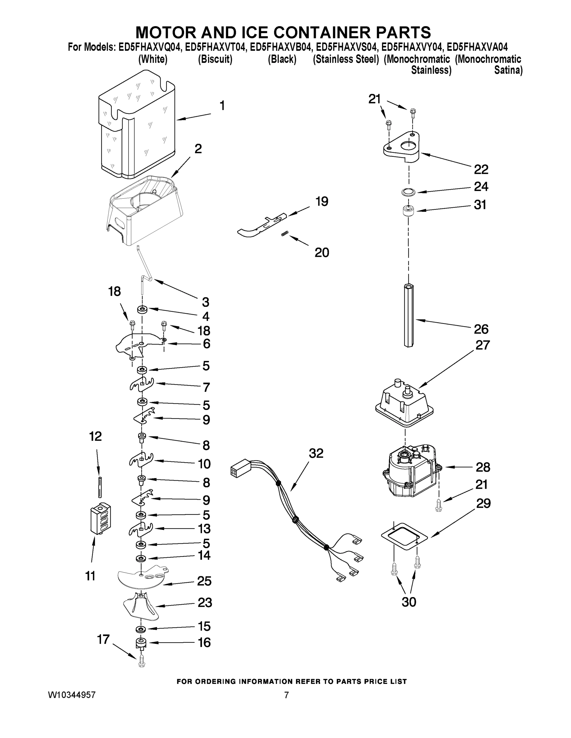 05 - MOTOR AND ICE CONTAINER PARTS