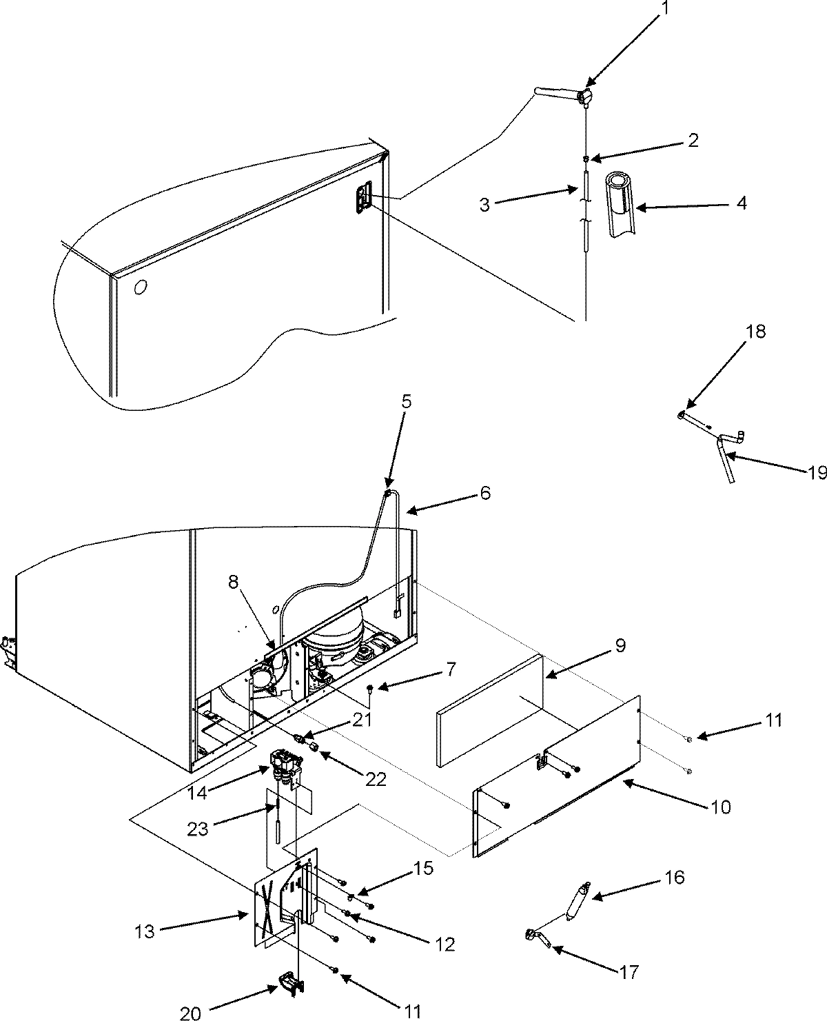 01 - CABINET BACK (GC2225GEKB/S/W)
