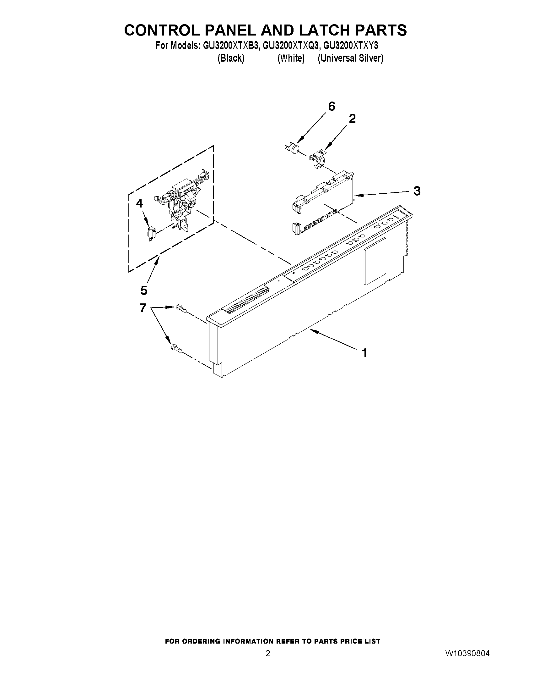 02 - CONTROL PANEL AND LATCH PARTS